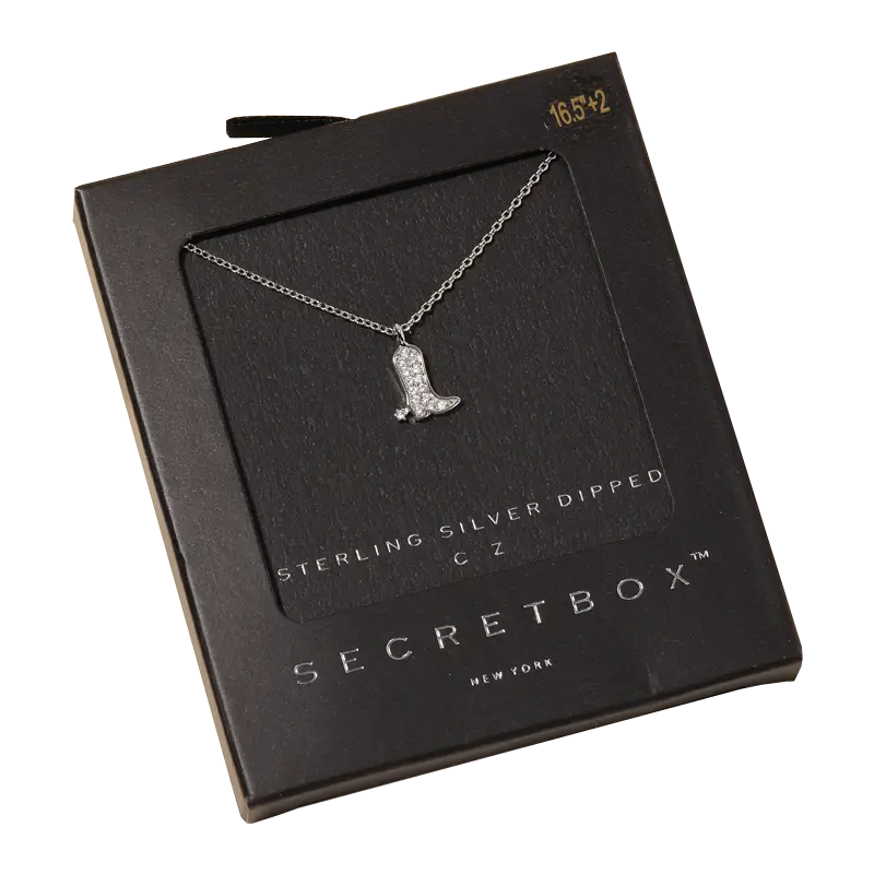 Western Cowboy Boot Pendant Necklace