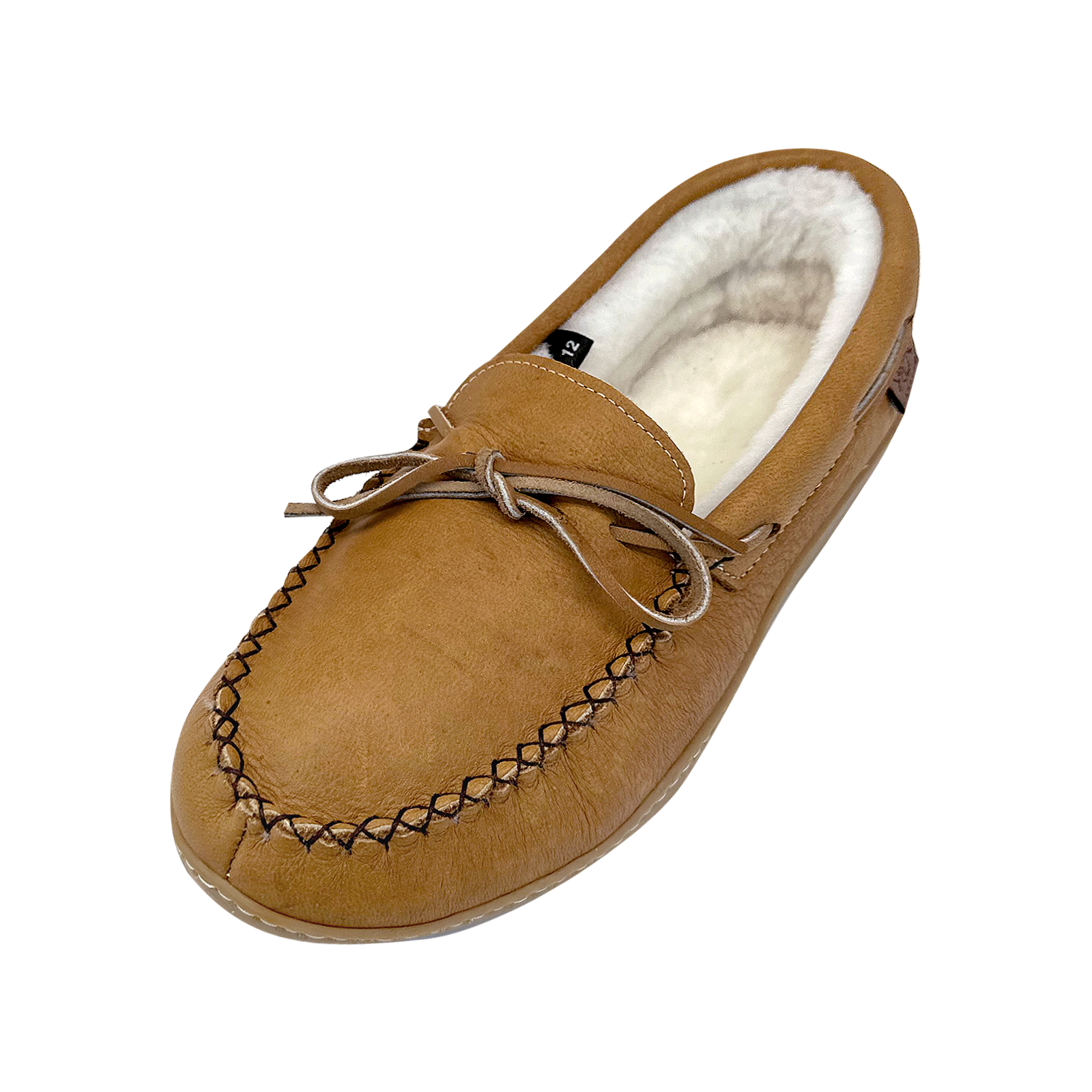 Men's Genuine Leather Moccasin Slippers with Real Warm Sheepskin