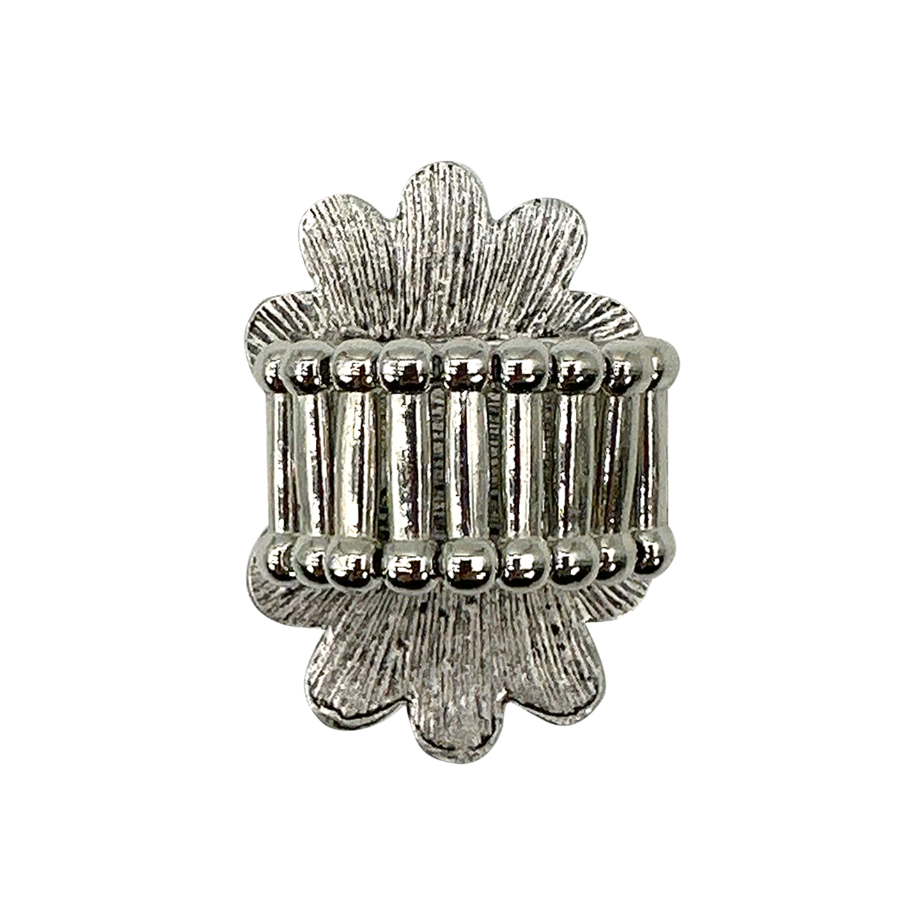 Silver Stretch Concho Turquoise Ring