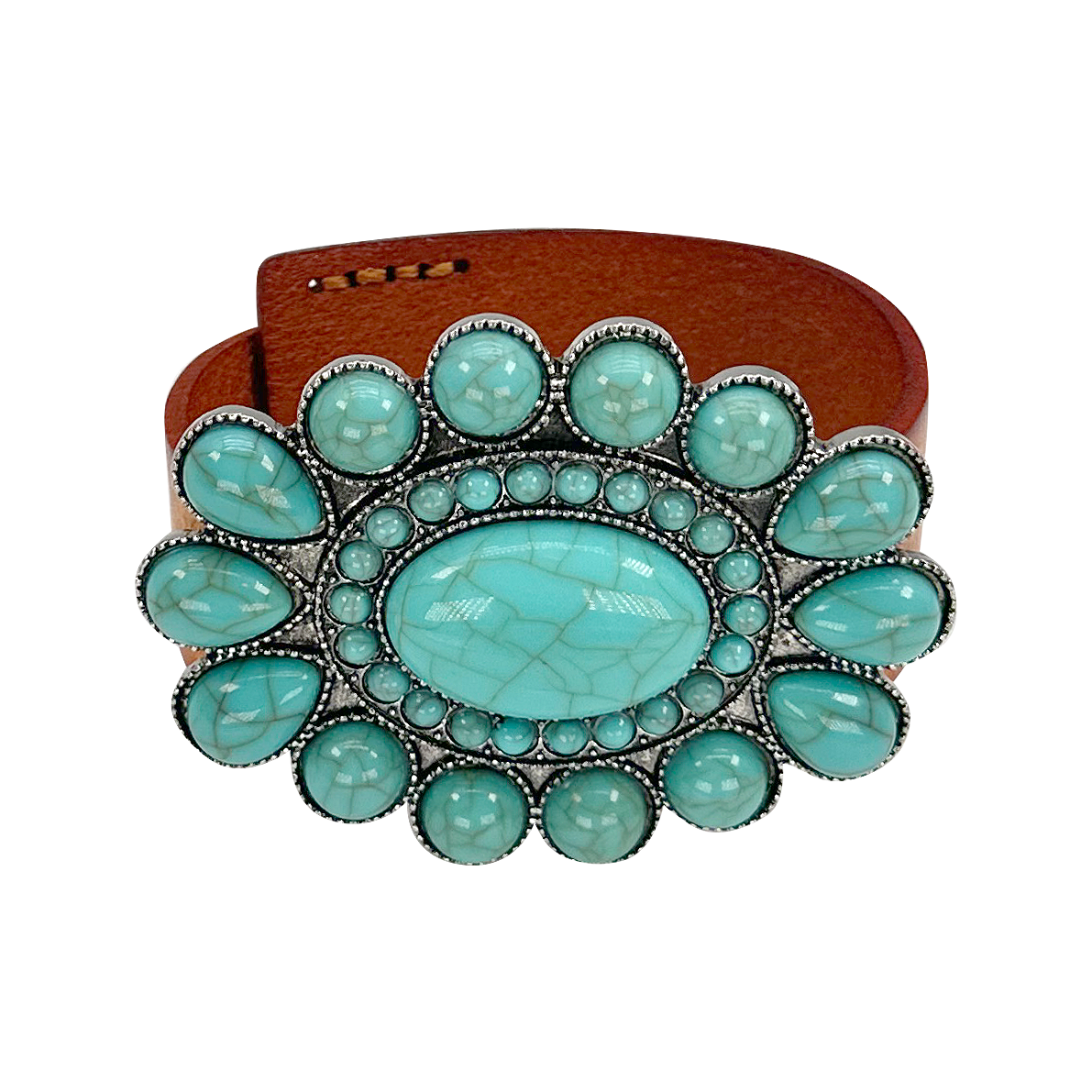 Western Statement Leather Adjustable Strap Bracelet