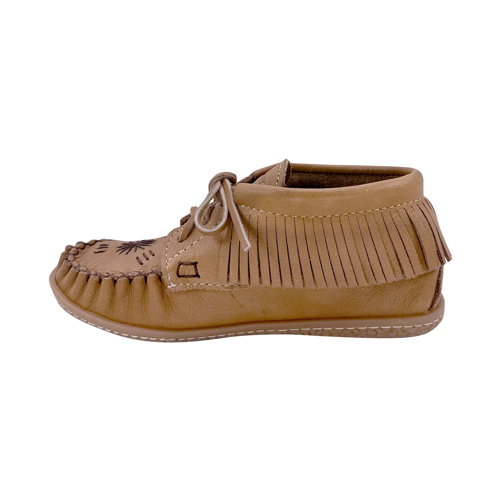 Women's Embroidered Leather Fringed Moccasin Shoes