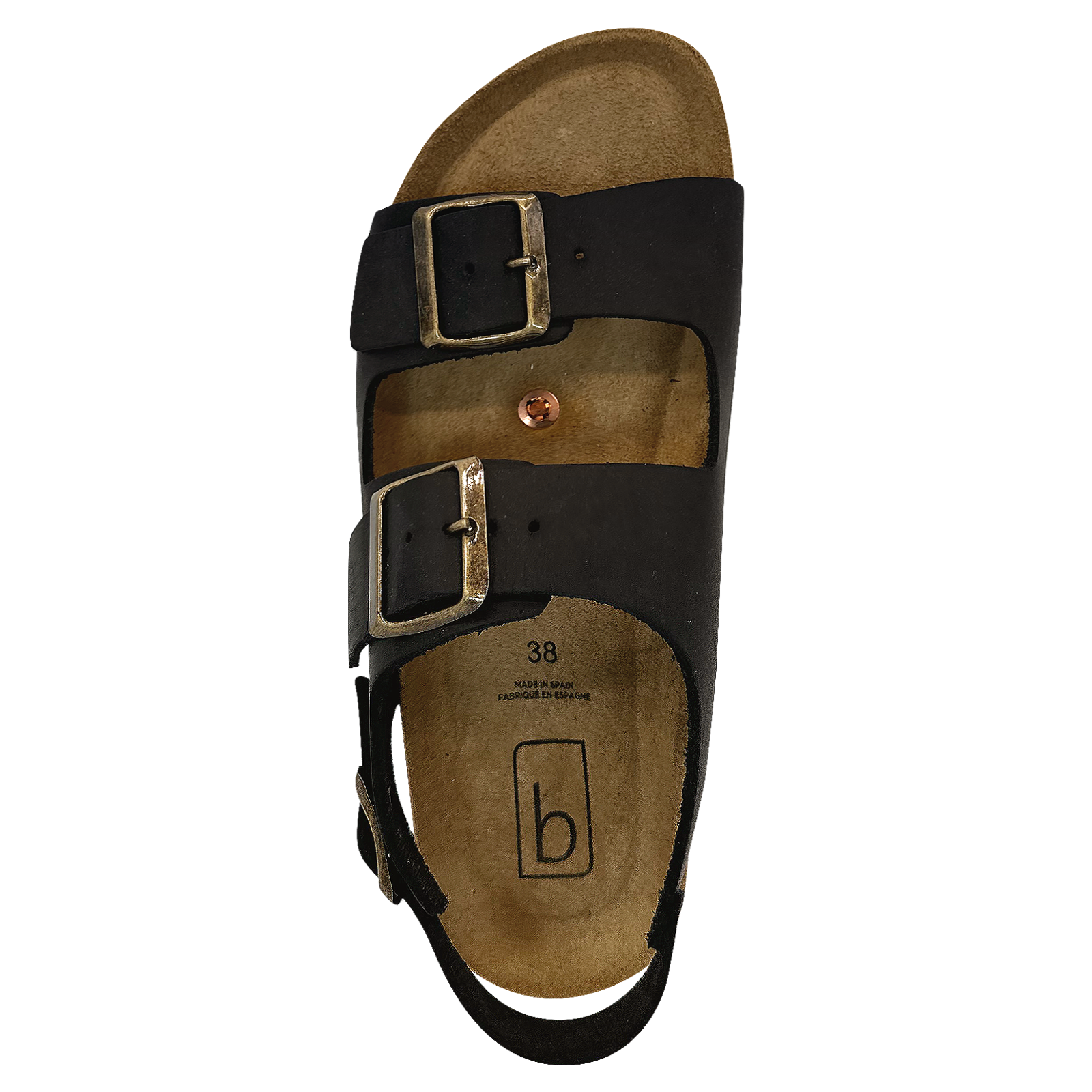 Women's Carina Black Sandals with Copper Rivet