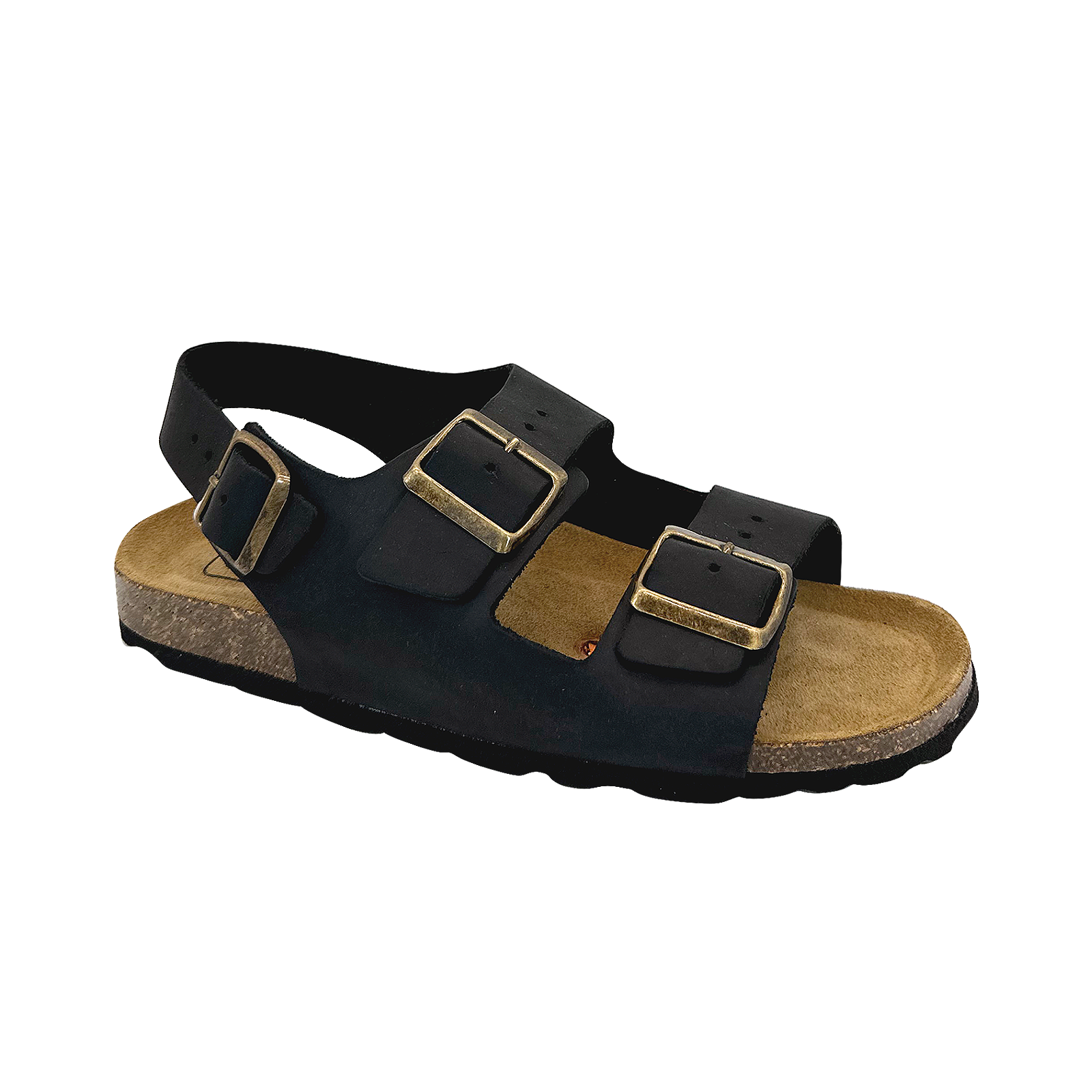 Women's Carina Black Sandals with Copper Rivet