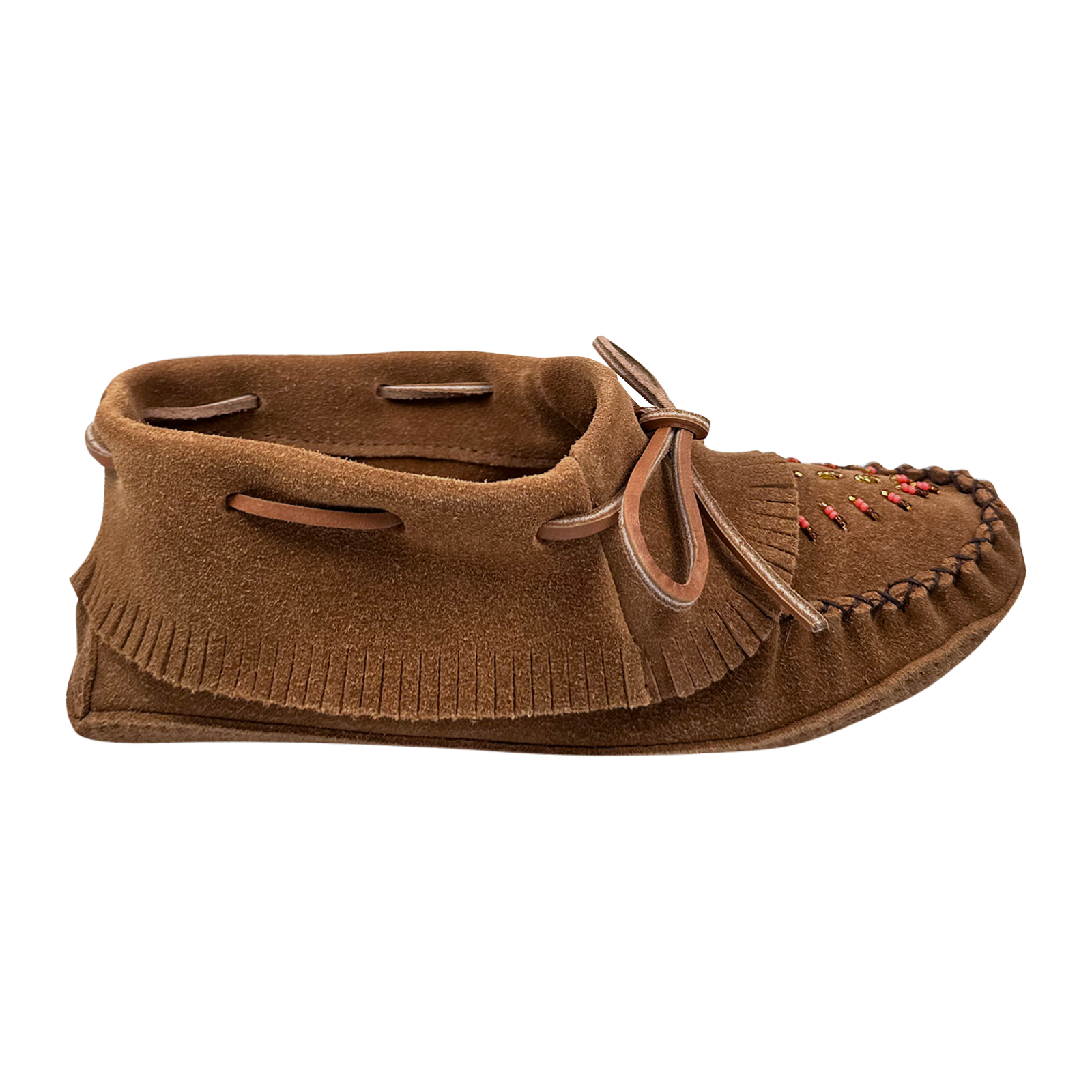 Women's Beaded Genuine Suede Leather Fringed Moccasin Slippers Women's Beaded Genuine Suede Leather Fringed Moccasin Slippers