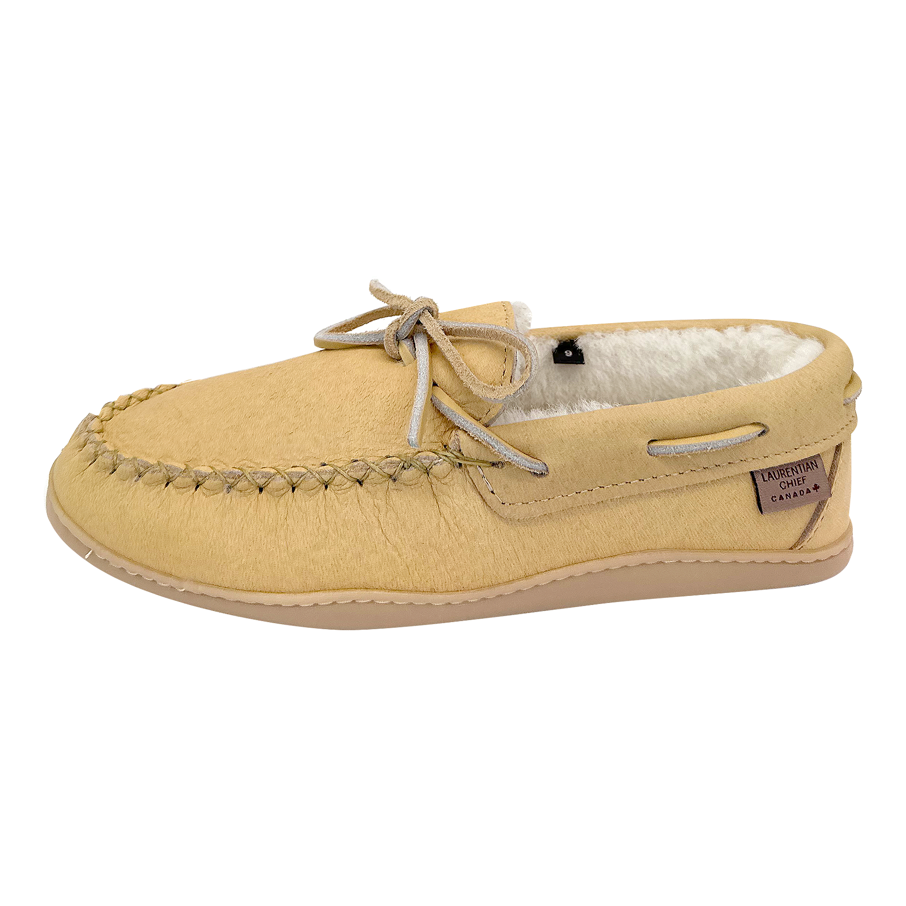 Women's Sheepskin Lined Leather Rubber Sole Moccasins