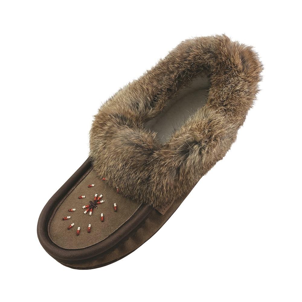 Women's Rabbit Fur Beaded Moccasins (Final Clearance 5 only)