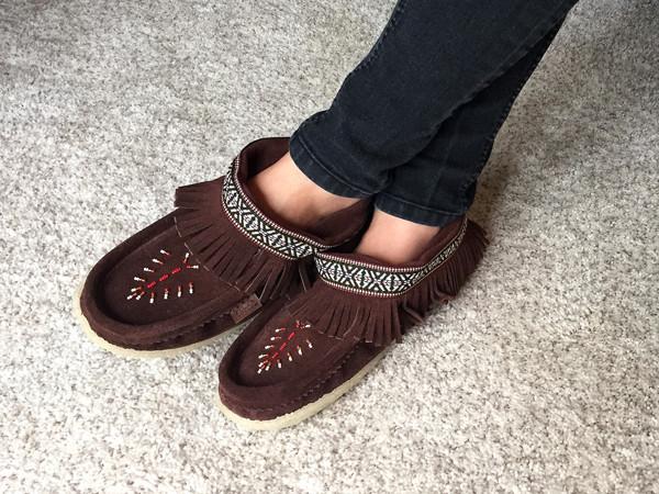 Women's Suede Fringed Lined Moccasin Shoes