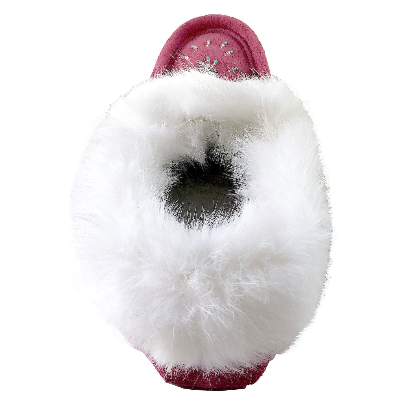 Women's Rabbit Fur Beaded Moccasins