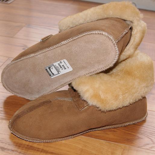 Men's Sheepskin Velcro Cabin Slippers