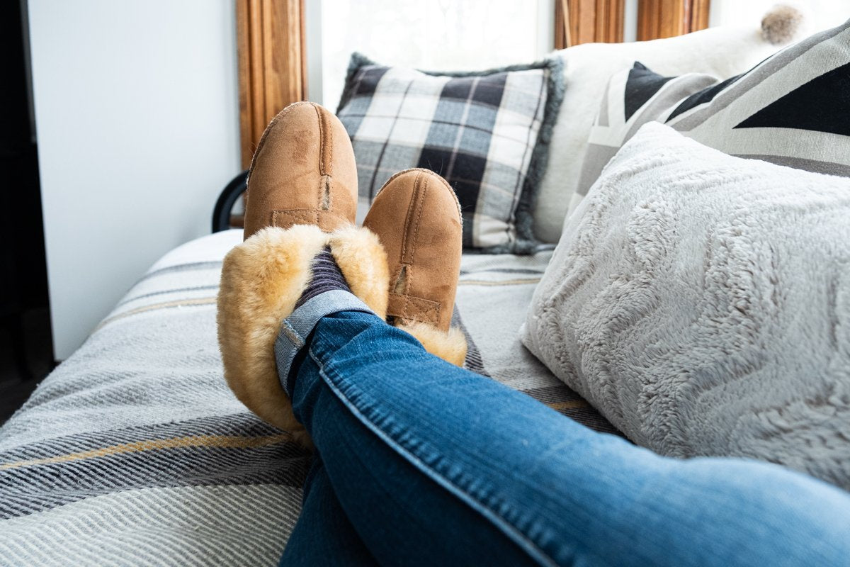 Women's Sheepskin Velcro Cabin Slippers