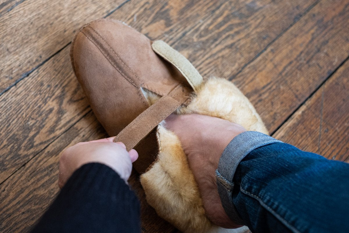 Women's Sheepskin Velcro Cabin Slippers