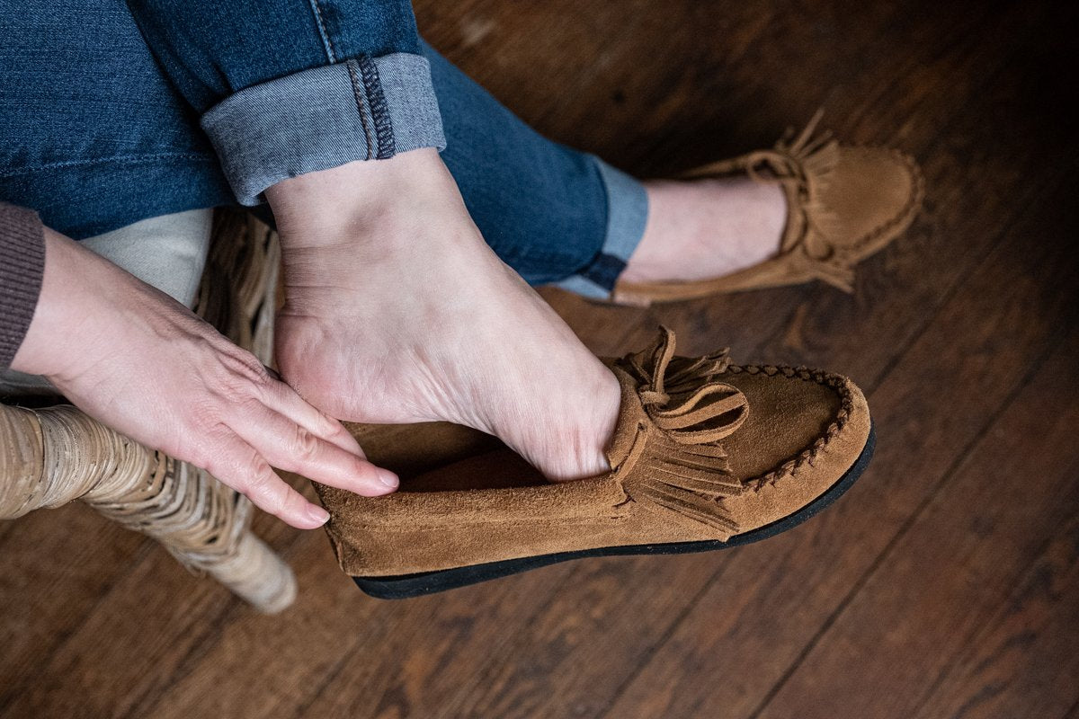 Women's Fringed Moccasin Shoes