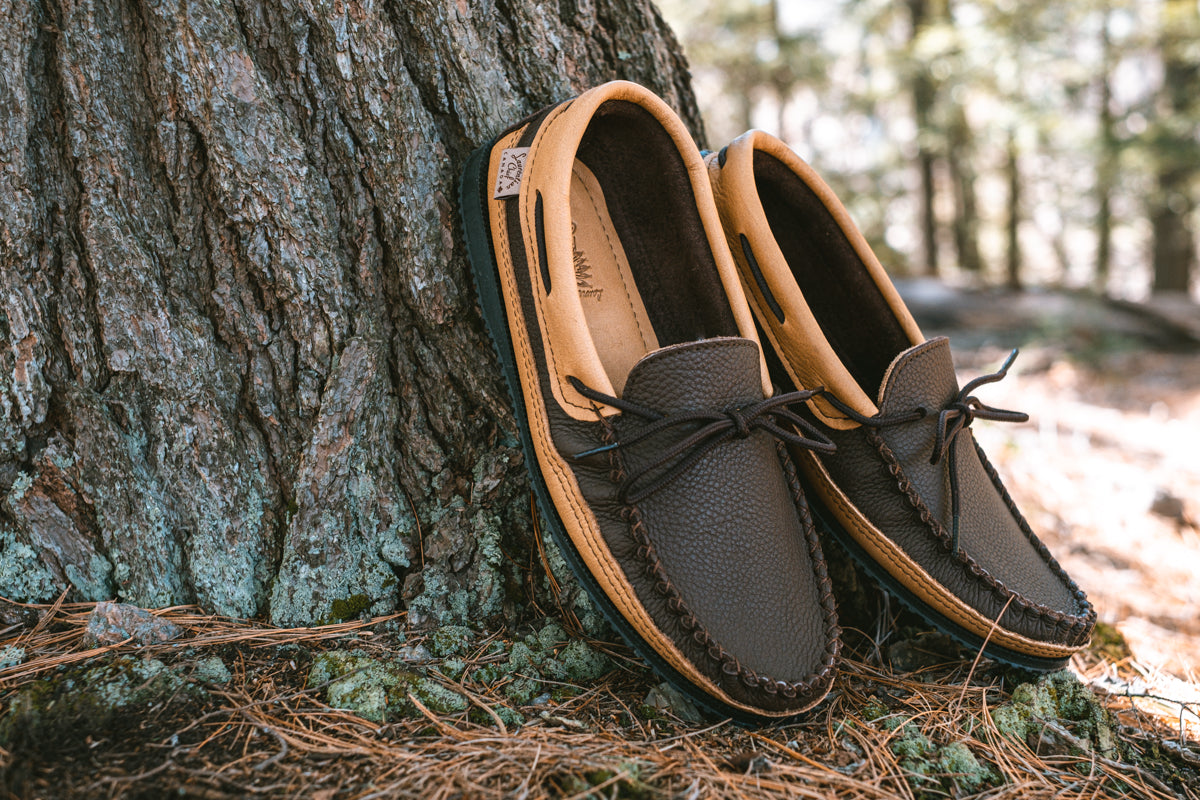 Men's Elk & Moose Hide Leather Moccasin Shoes