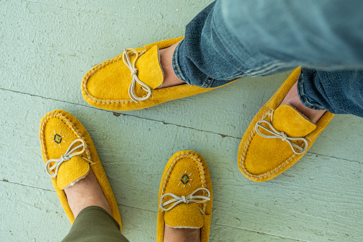 Men's Lined Moose Hide Suede Moccasins