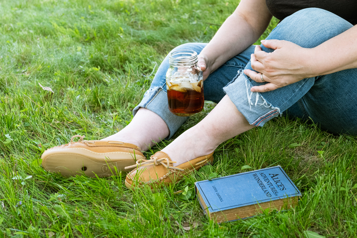 Women's Earthing Moccasin Shoes with Copper Rivet Rubber Sole