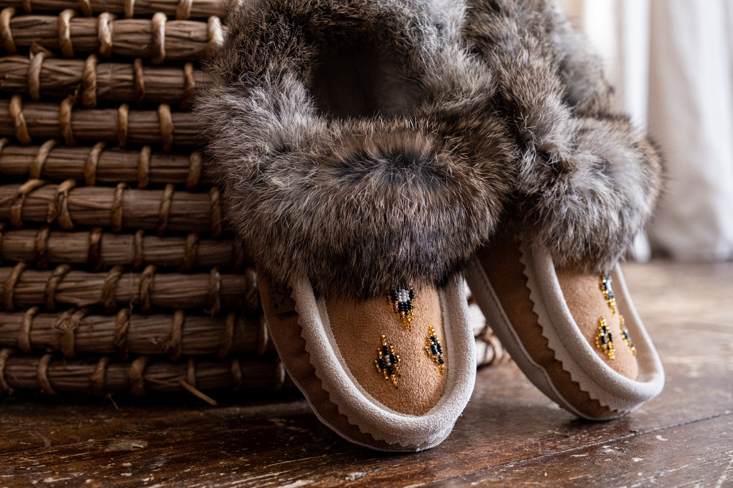 Women's Sheepskin Rabbit Fur Moccasins (Clearance)