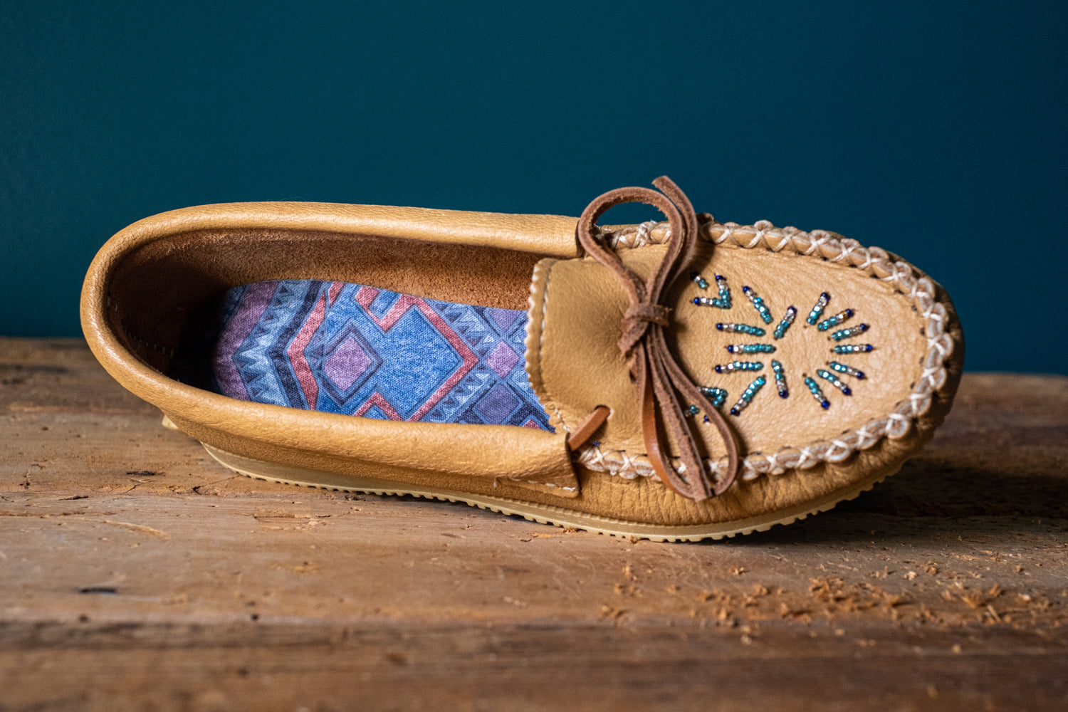 Women's Beaded Leather Moccasin Shoes