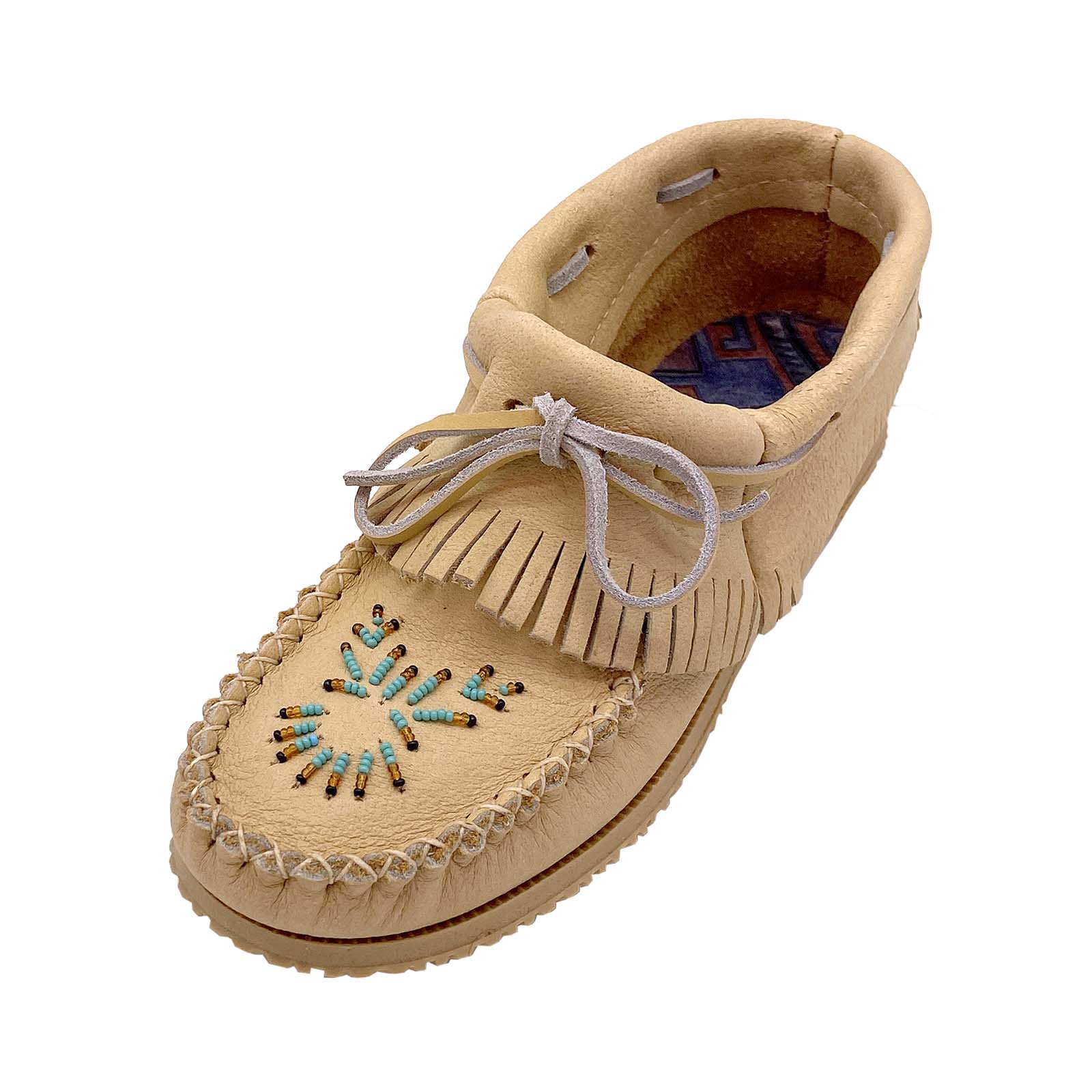 Women's Beaded Moose Hide Leather Moccasin Shoes
