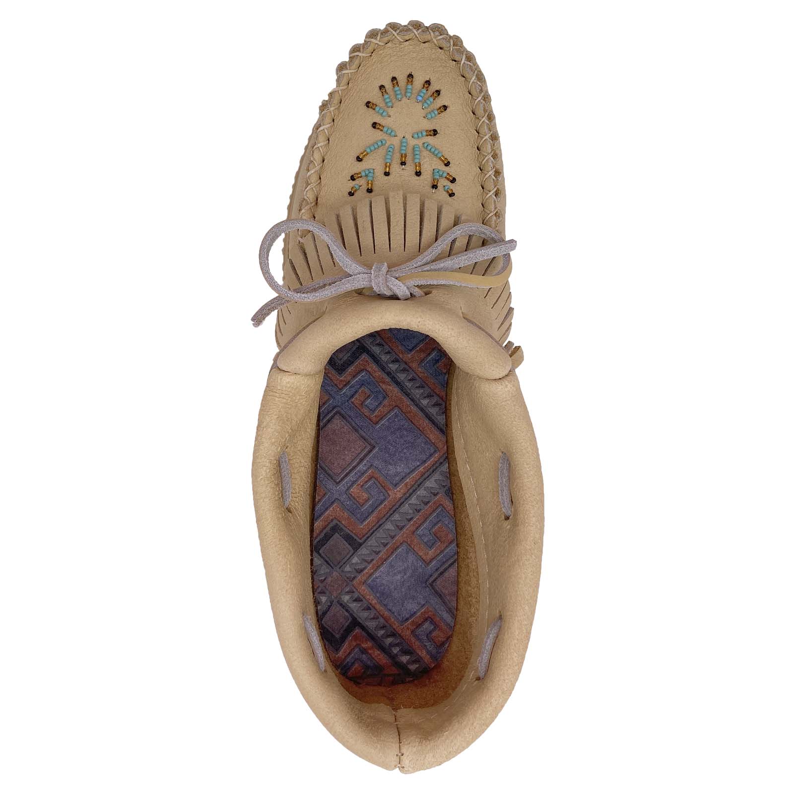 Women's Beaded Moose Hide Leather Moccasin Shoes