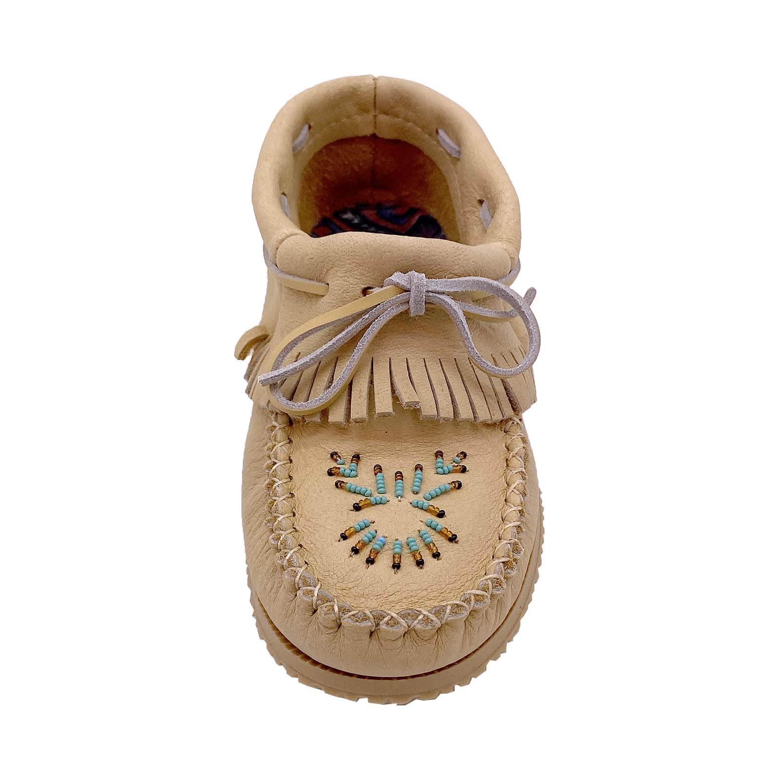 Women's Beaded Moose Hide Leather Moccasin Shoes