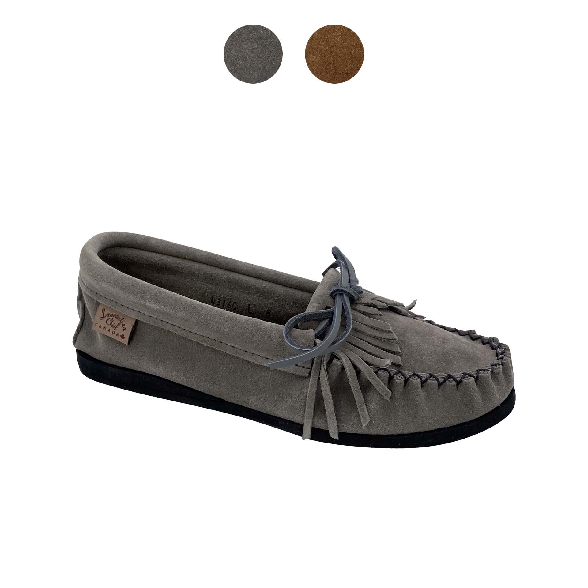 Women's Earthing Moccasin Shoes with Copper Rivet Fringed Crepe Sole