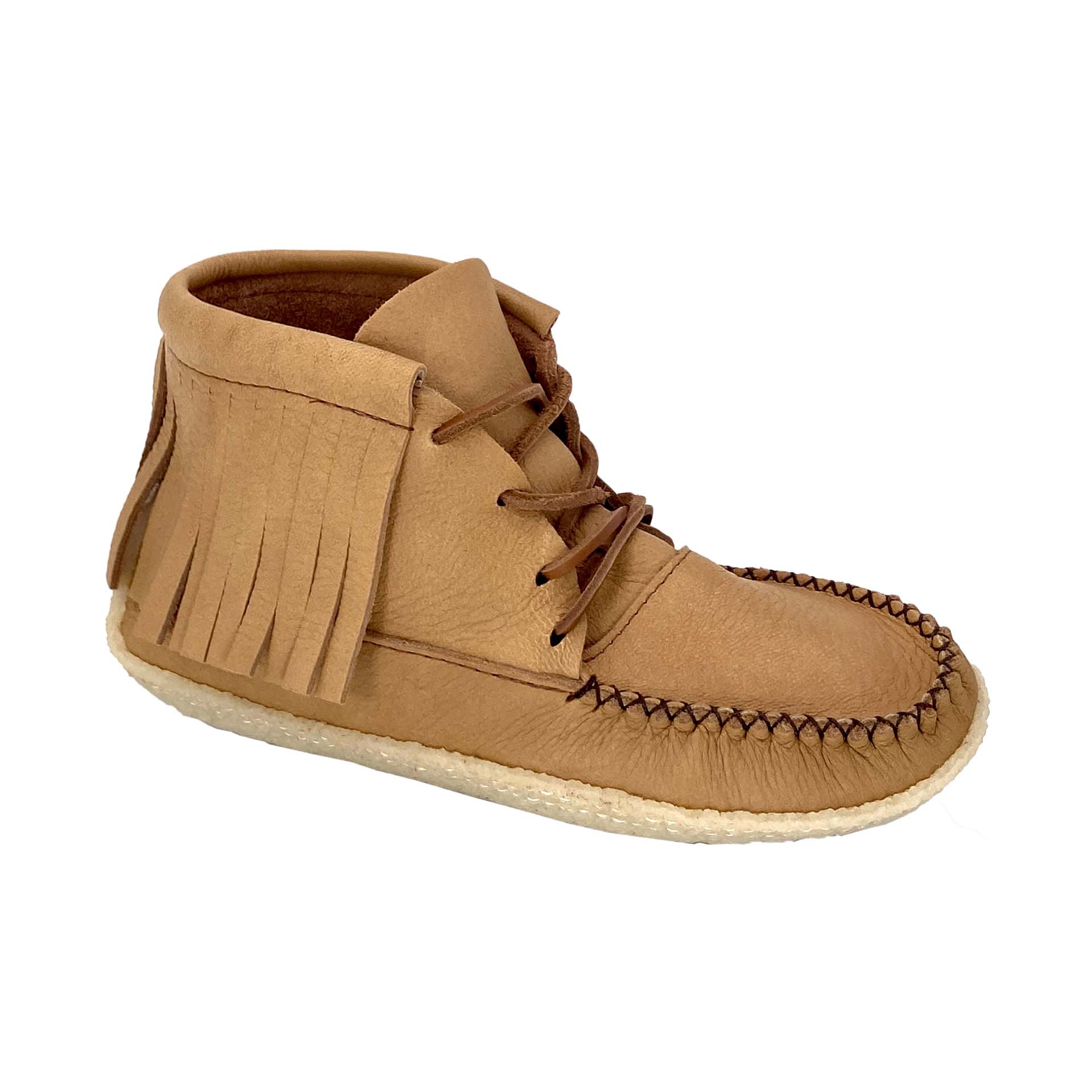 Men's Earthing Fringed Moccasin Boots with Copper Rivet Gum Sole