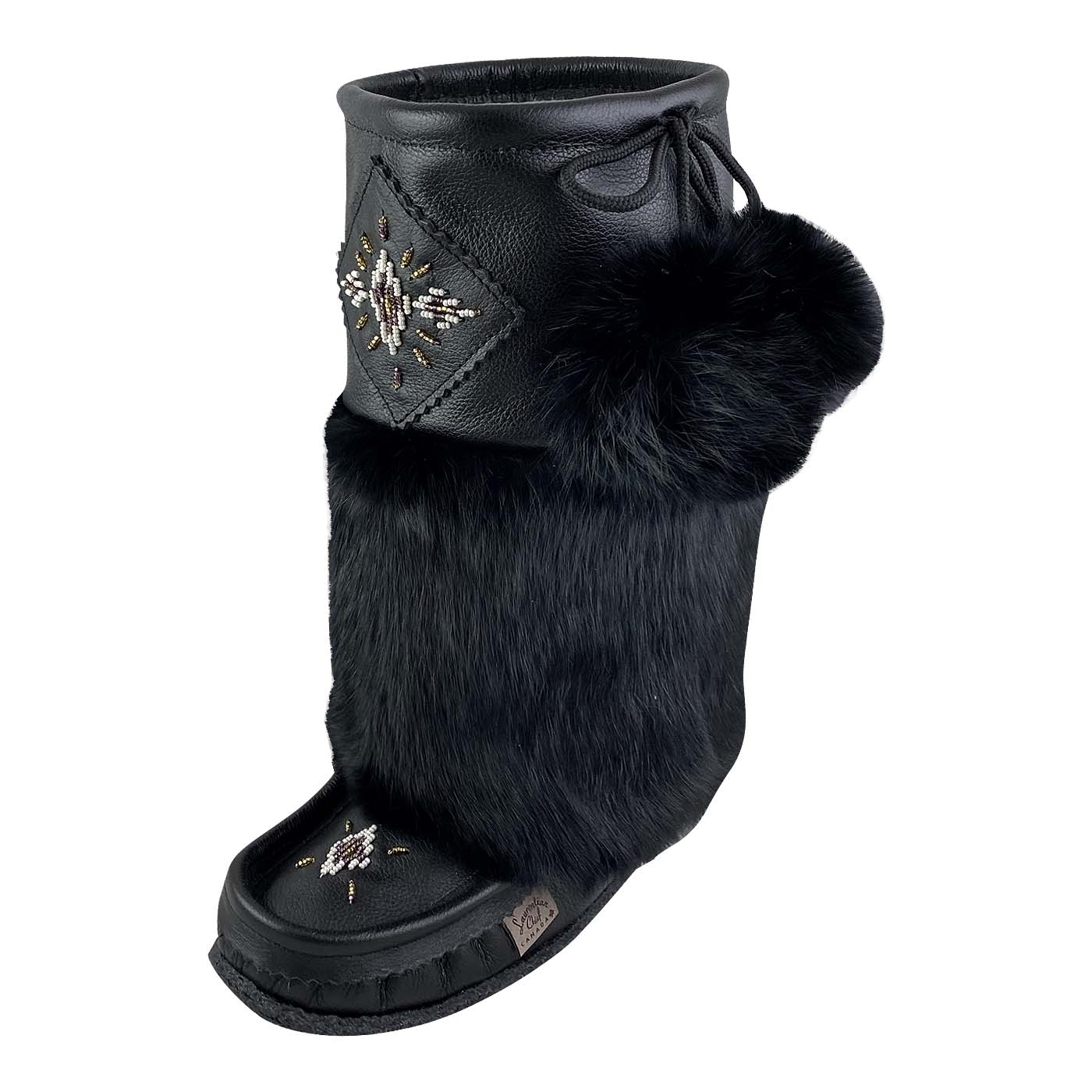 Women's 13" White Leather Mukluks On Sale