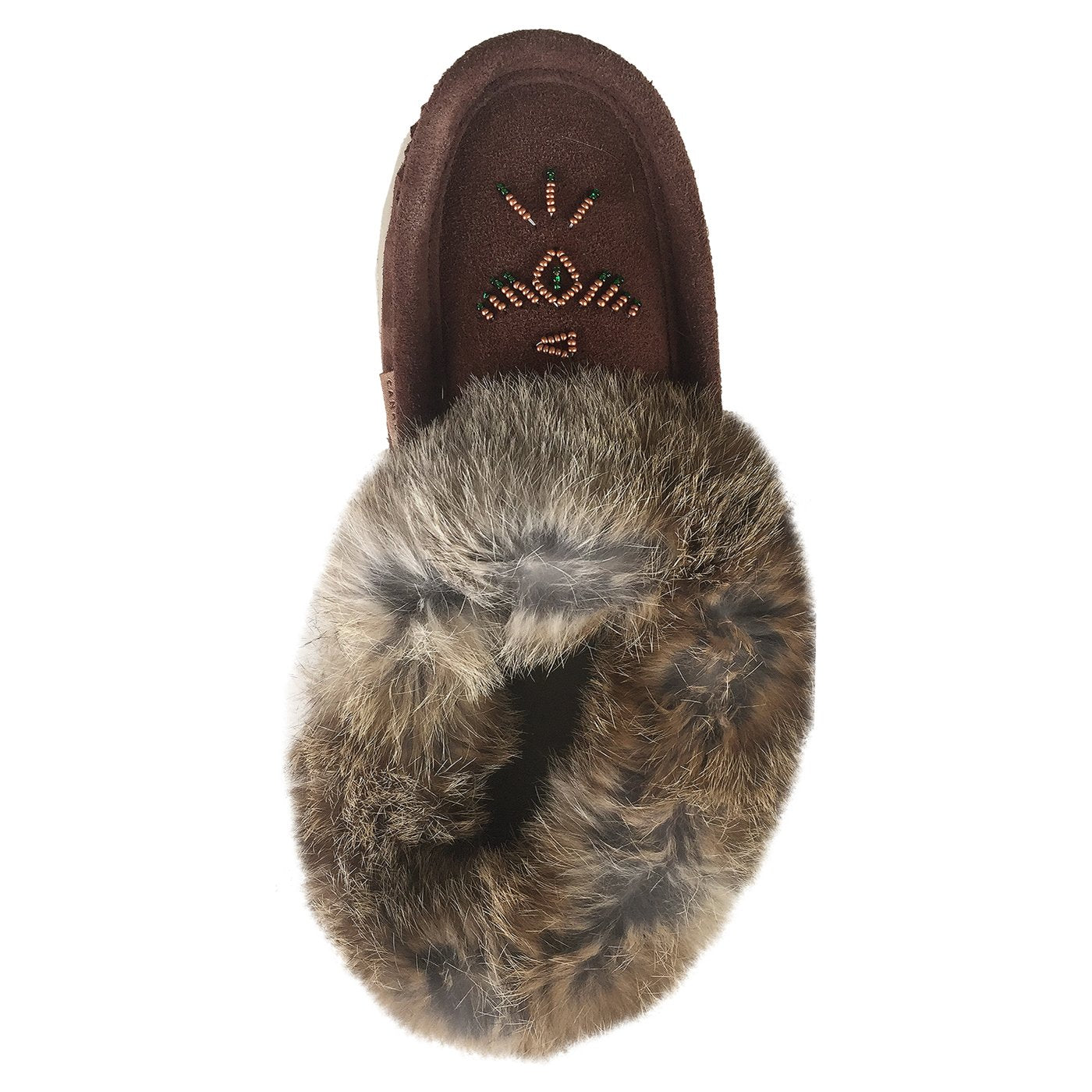 Women's Rabbit Fur Crepe Sole Moccasins