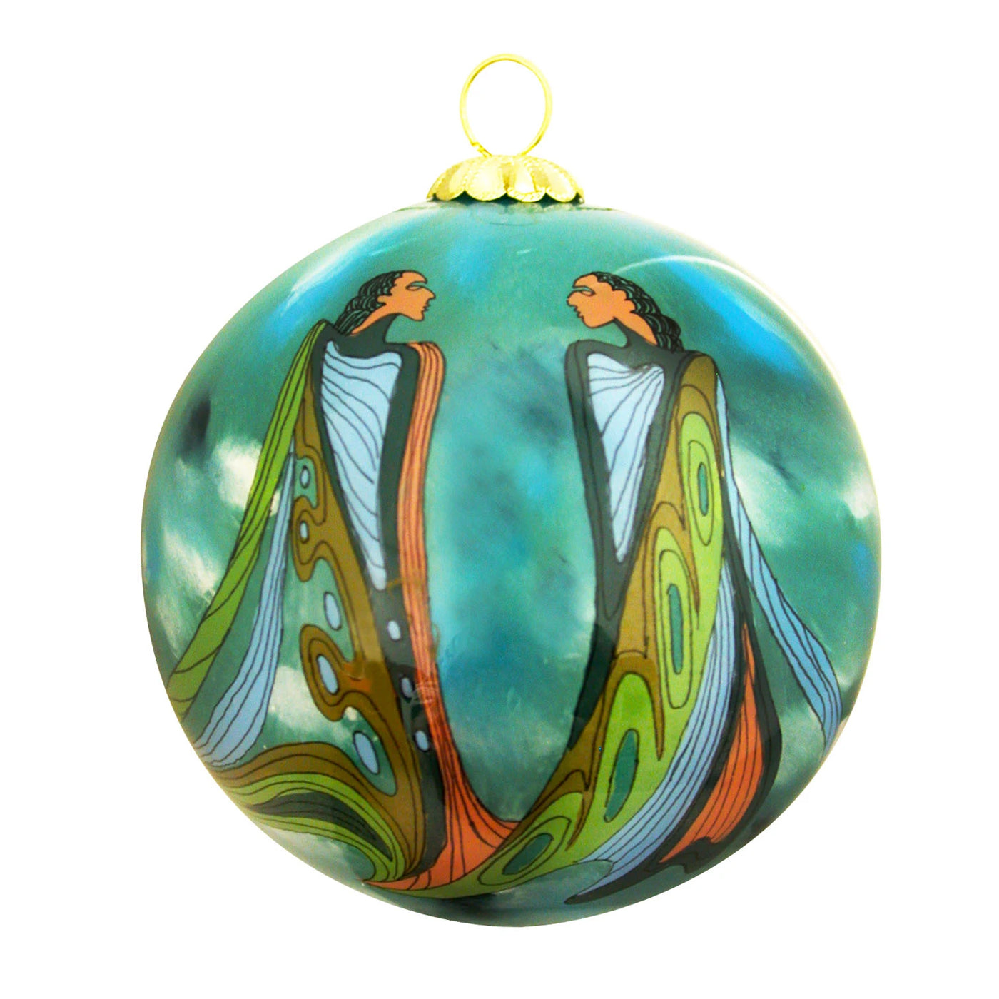 Native American Art Glass Ornament