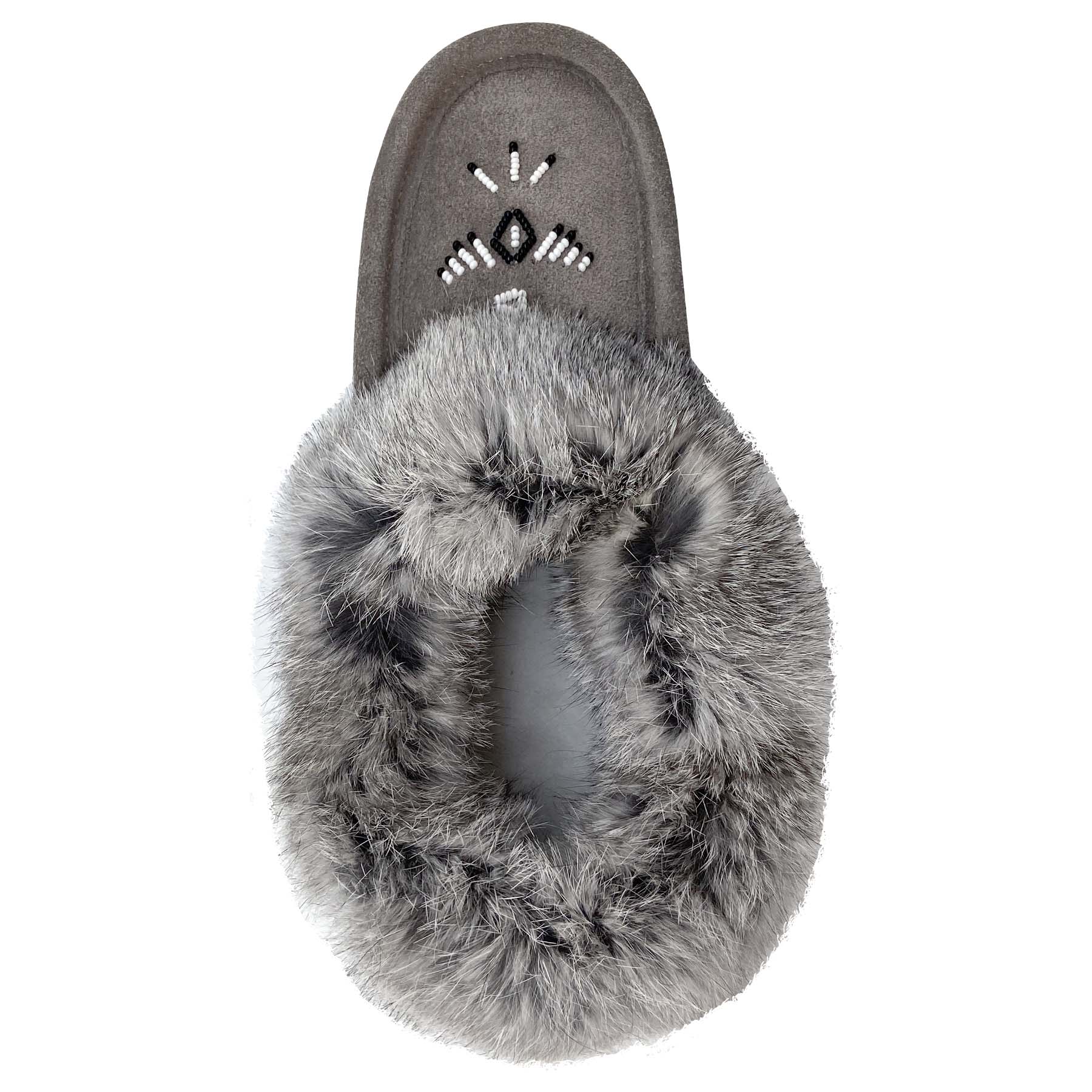 Women's Rabbit Fur Crepe Sole Moccasins