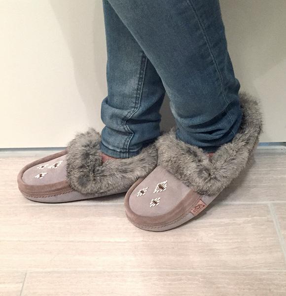 Women's Sheepskin Rabbit Fur Moccasins (Clearance)
