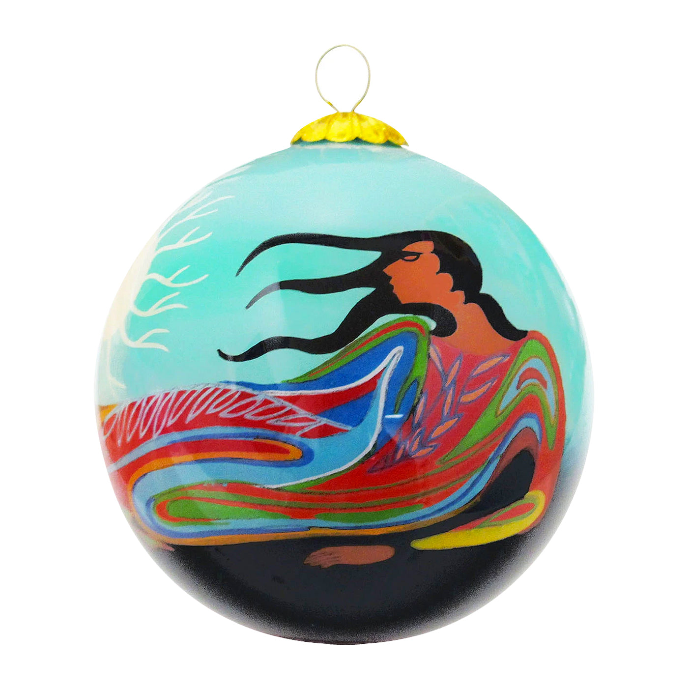 Native American Art Glass Ornament