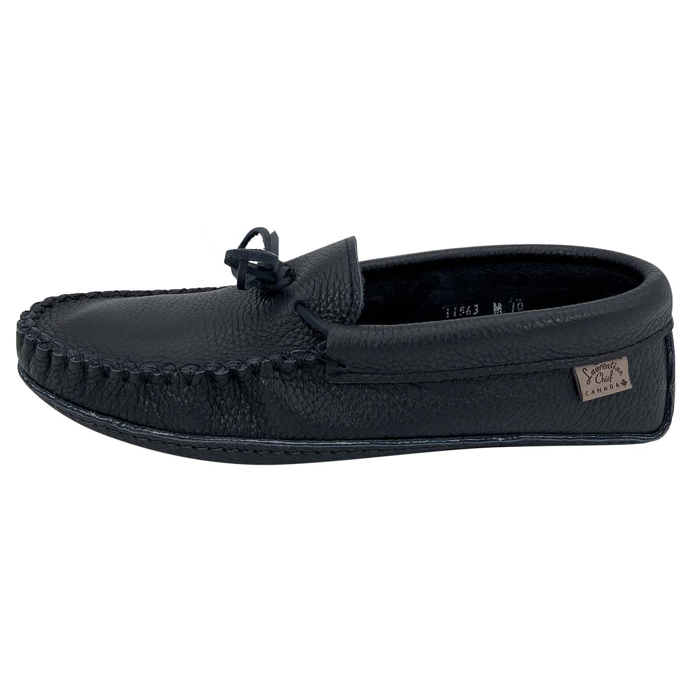 Men's Black Leather Moccasins