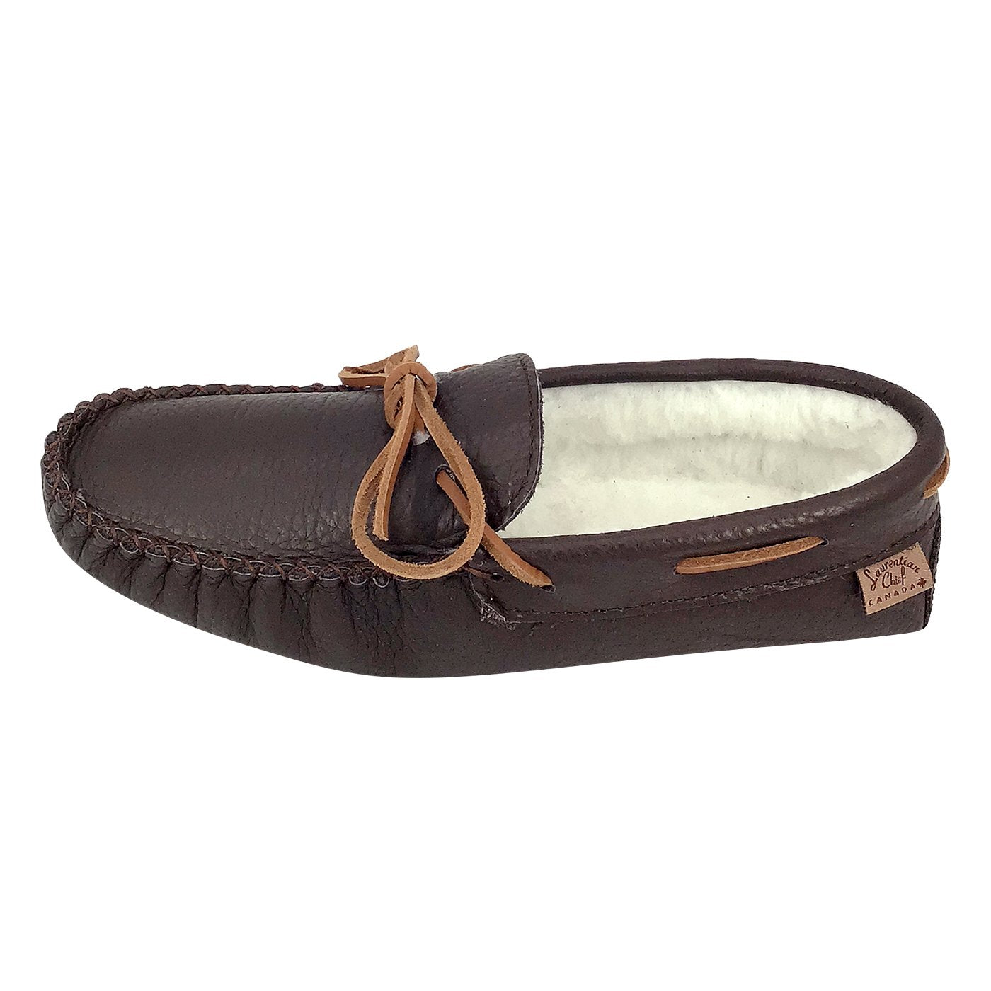 Men's Fleece Lined Buffalo Hide Leather Moccasins