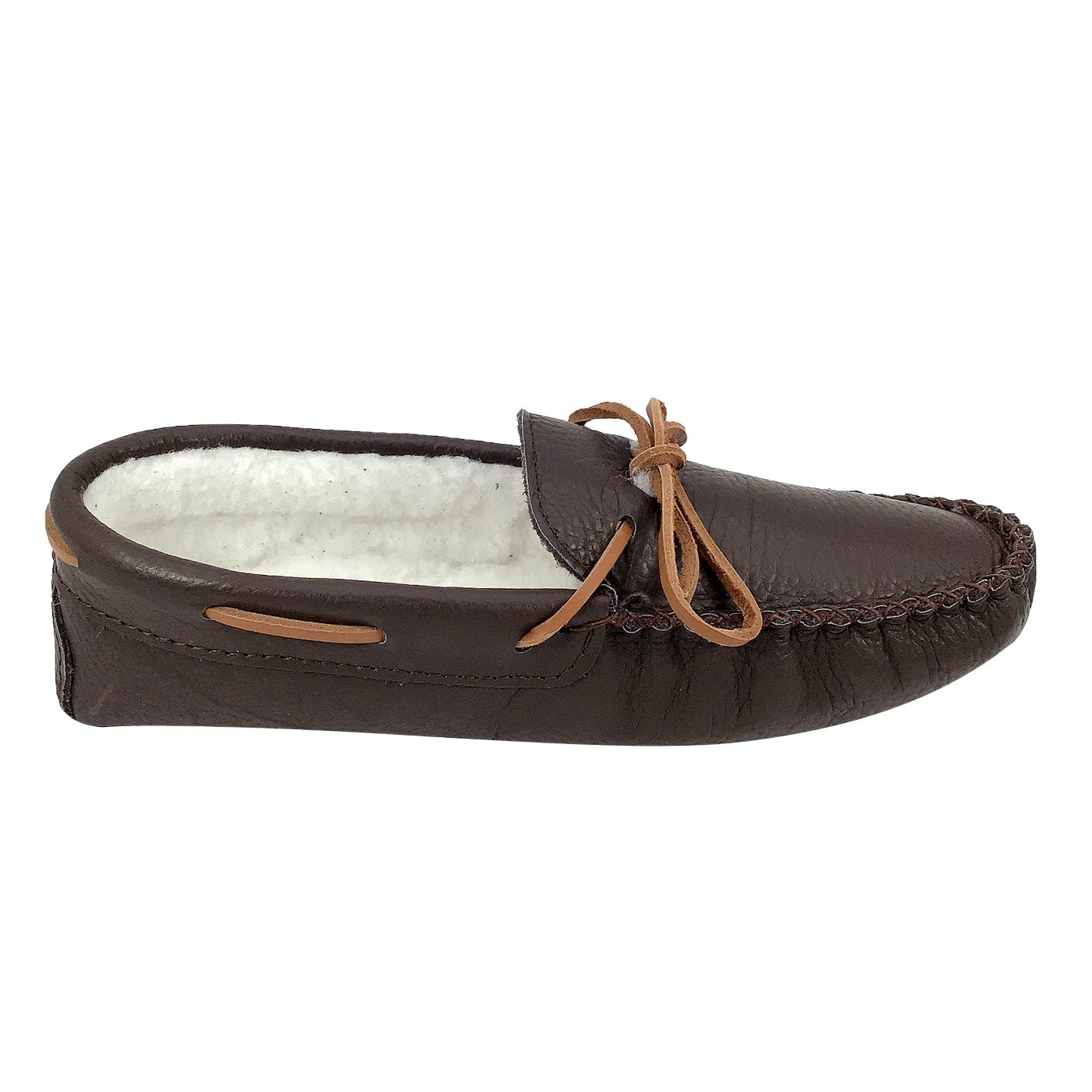 Men's Fleece Lined Buffalo Hide Leather Moccasins