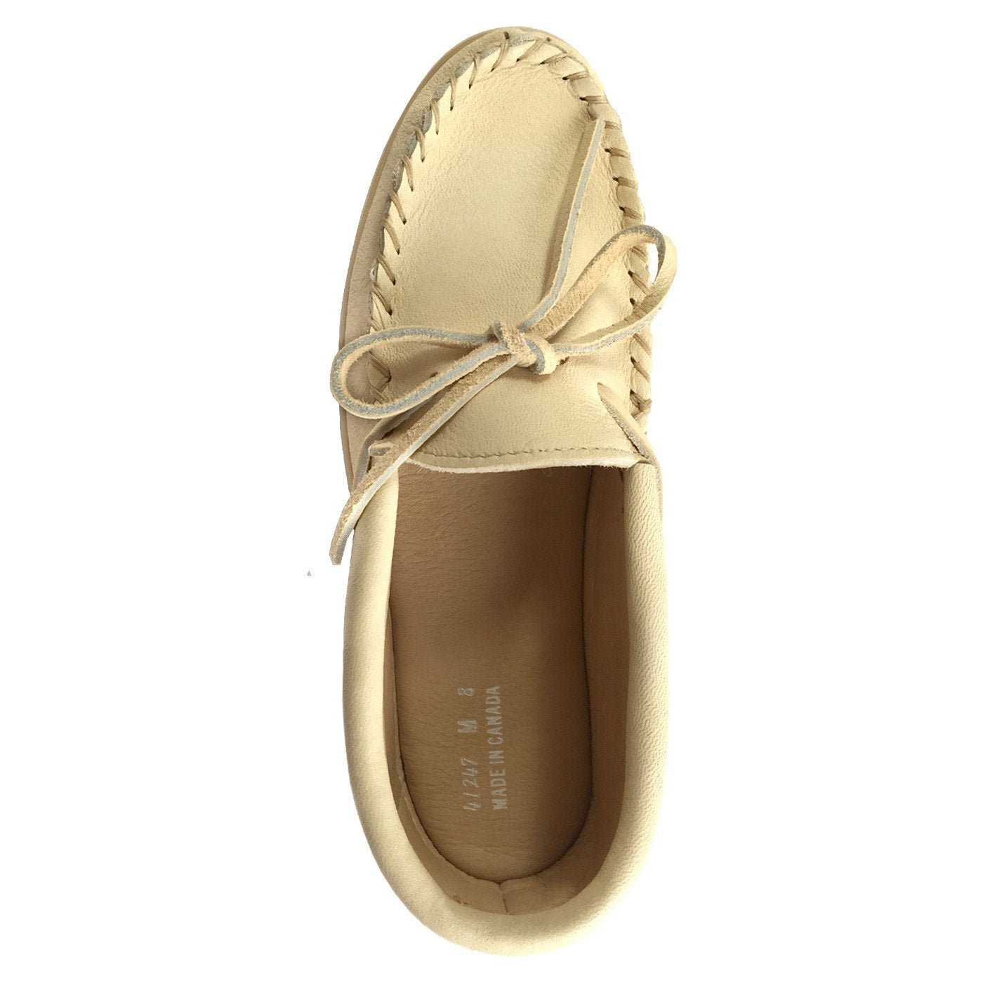 Men's Genuine Caribou Leather Loafer Moccasins with Hard Rubber Sole
