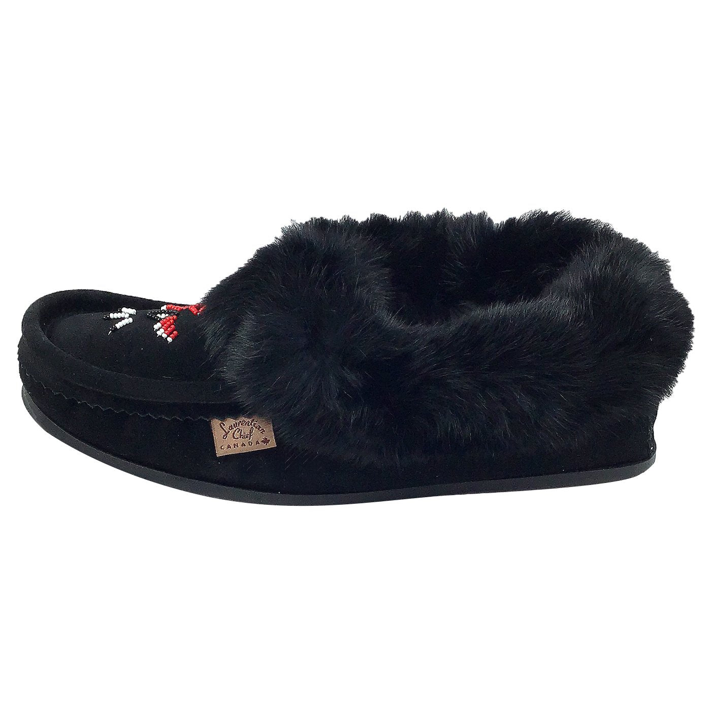 Men's Rabbit Fur Crepe Sole Moccasins