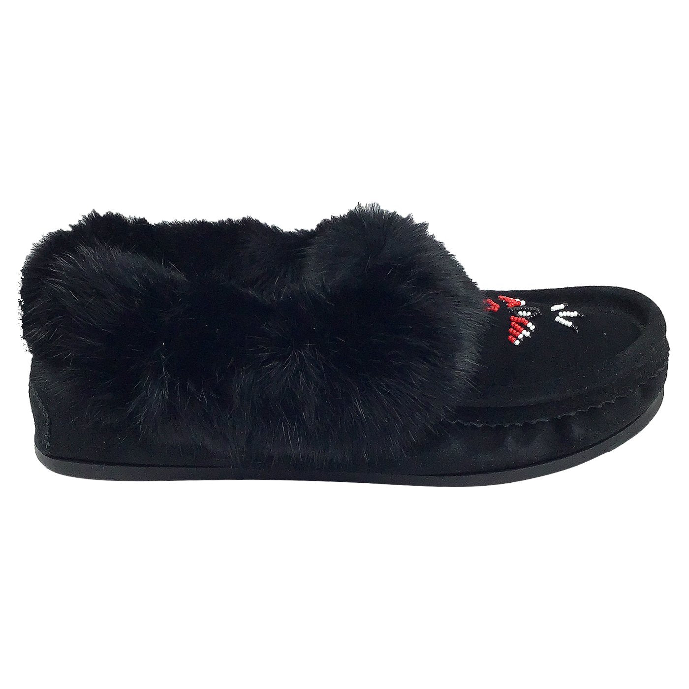 Men's Rabbit Fur Crepe Sole Moccasins