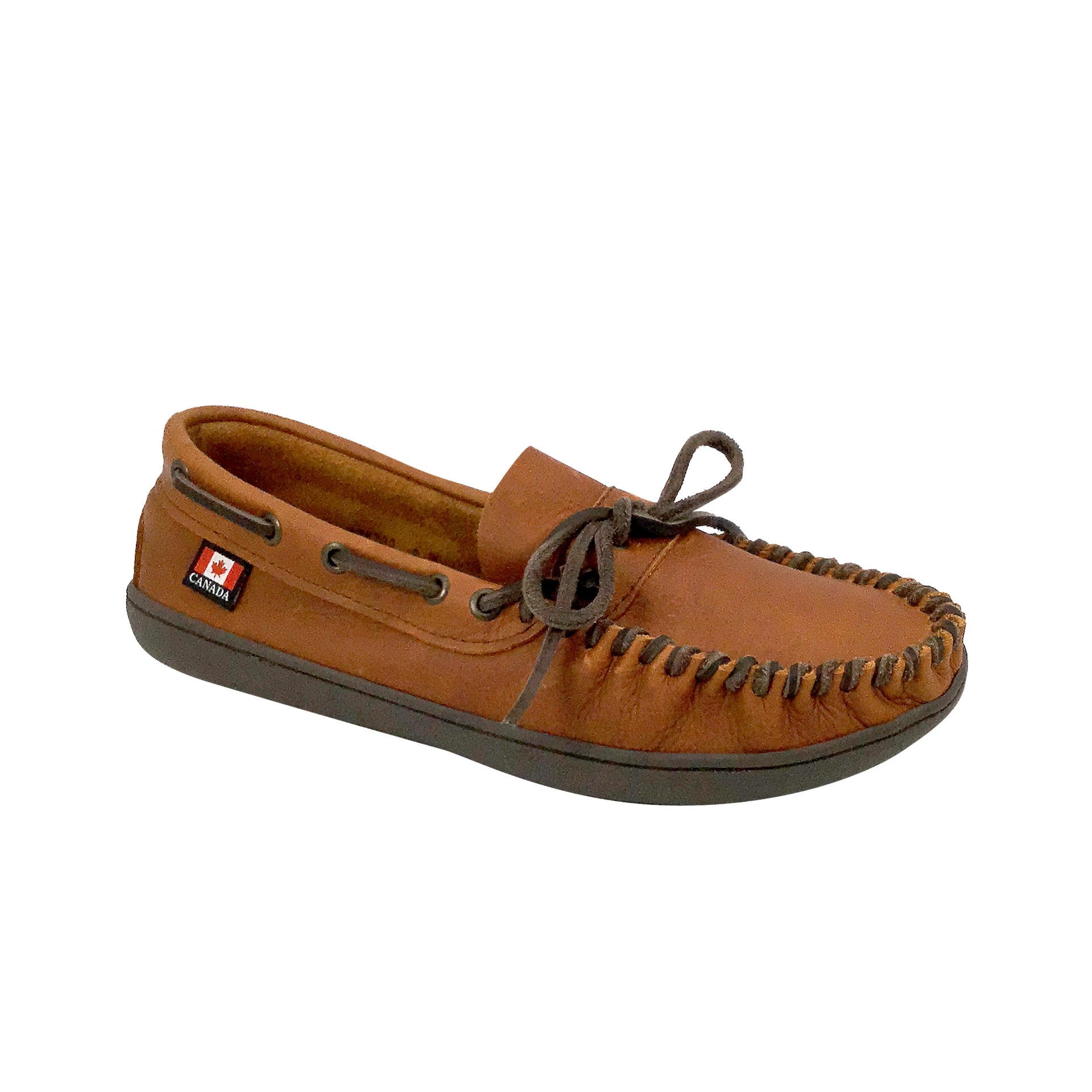 Men's Earthing Moccasin Shoe Wide with Copper Rivet and Rubber Sole