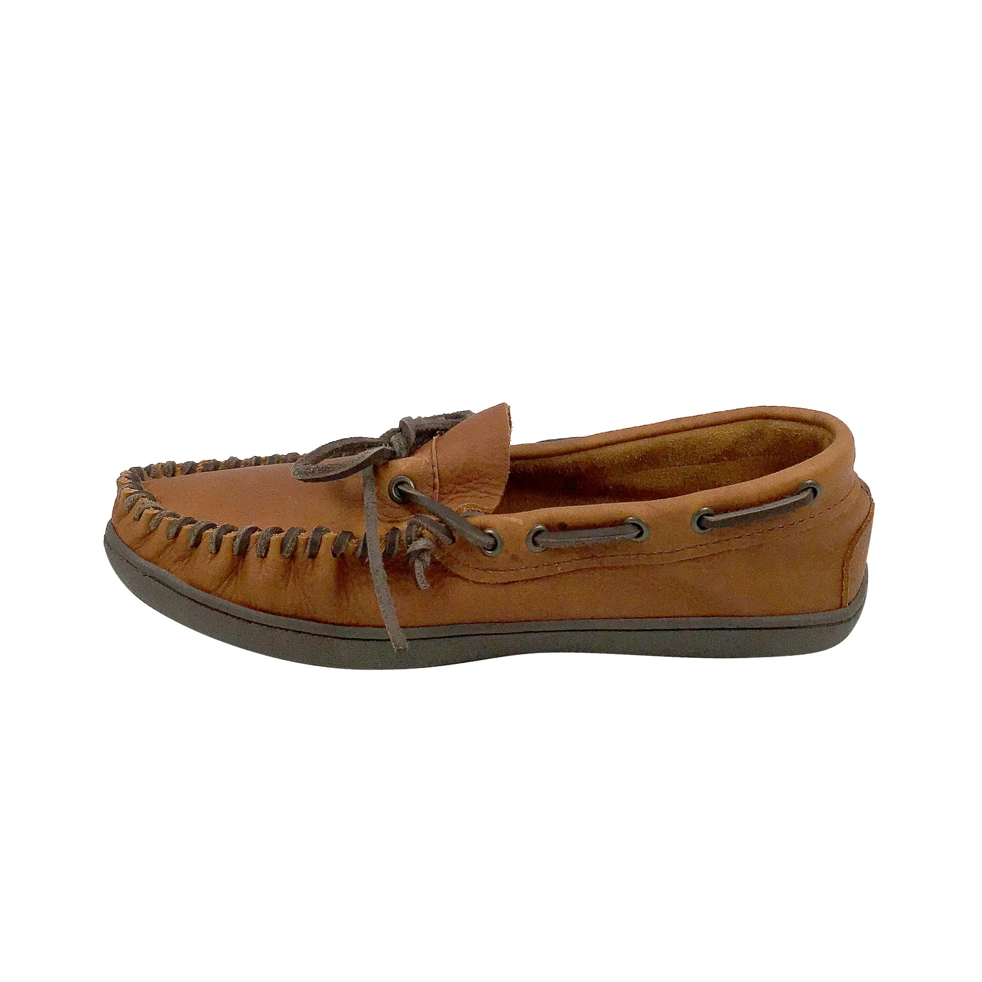 Men's Earthing Moccasin Shoe Wide with Copper Rivet and Rubber Sole