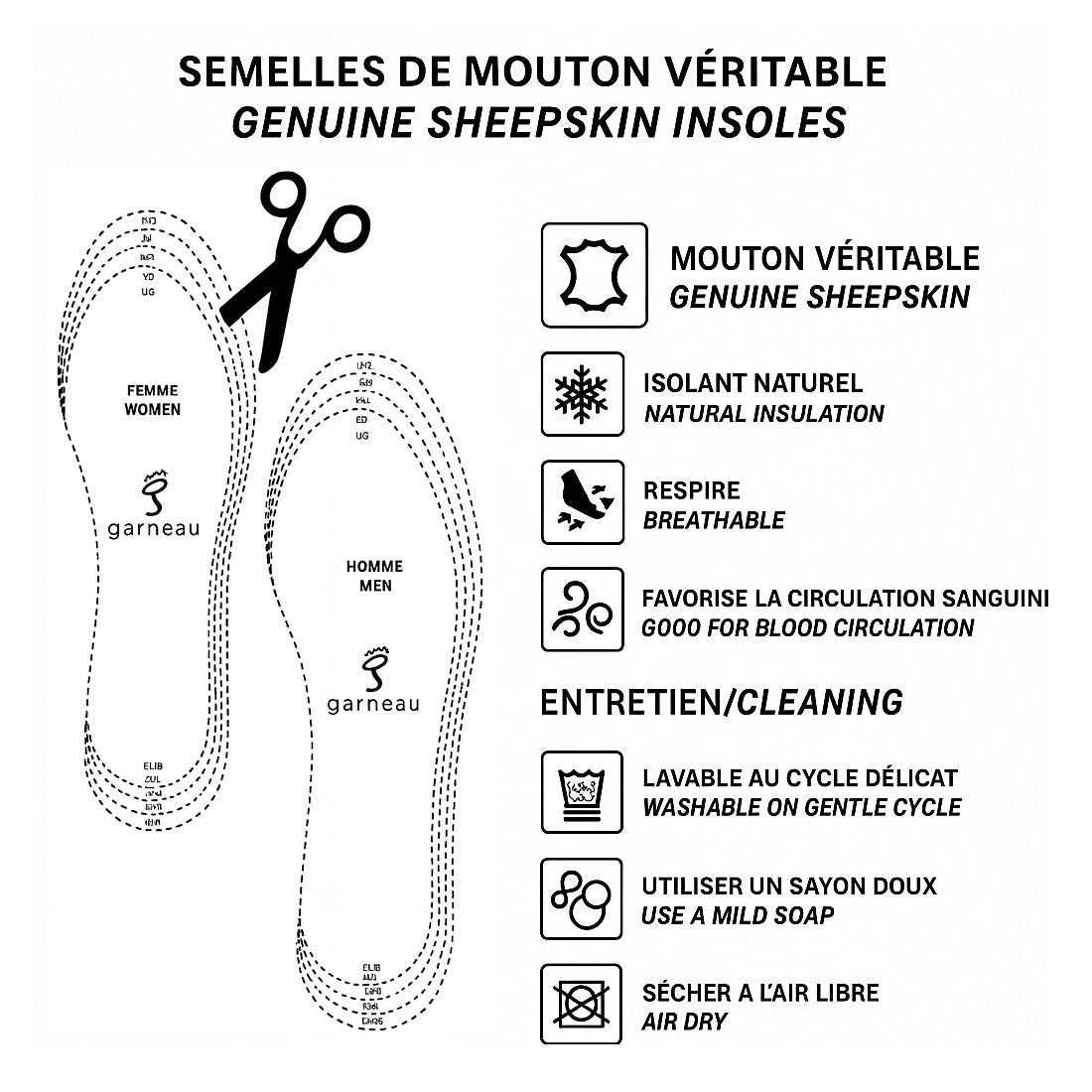 Multi-Size Sheepskin Insoles for Men & Women