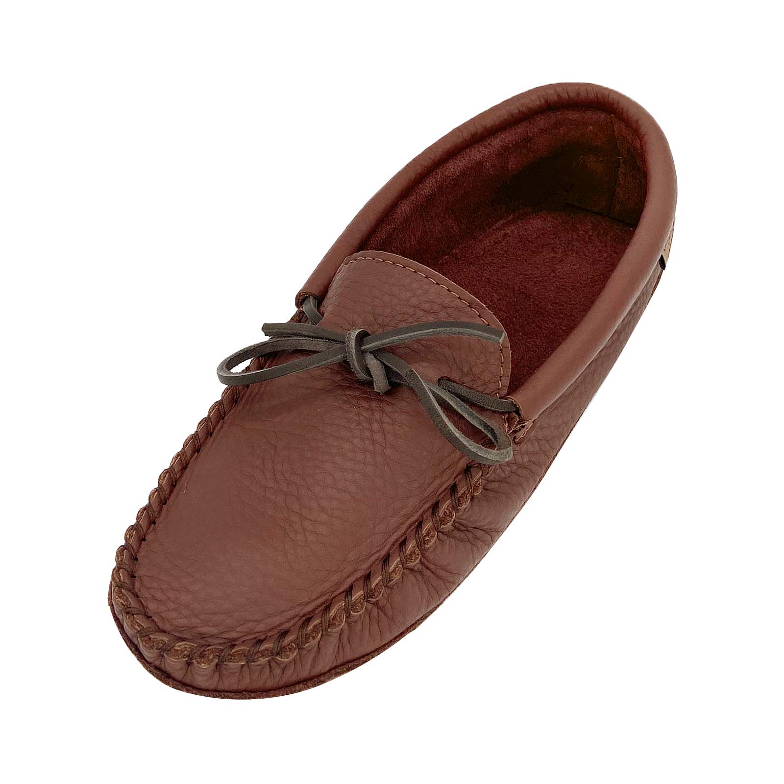 Men's Woodstain Brown Leather Moccasins