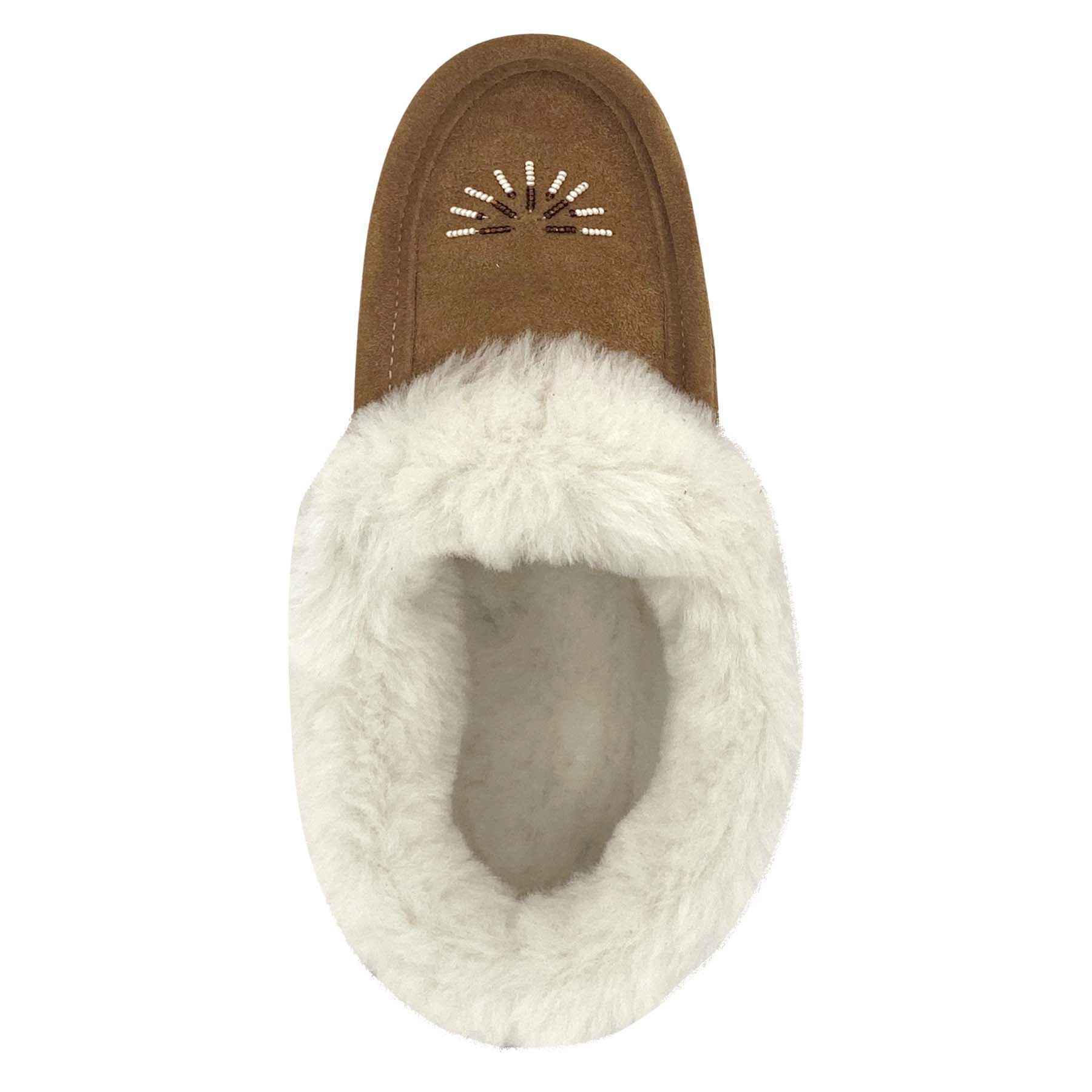 Women's Beaded Crepe Sole Sheepskin Moccasins