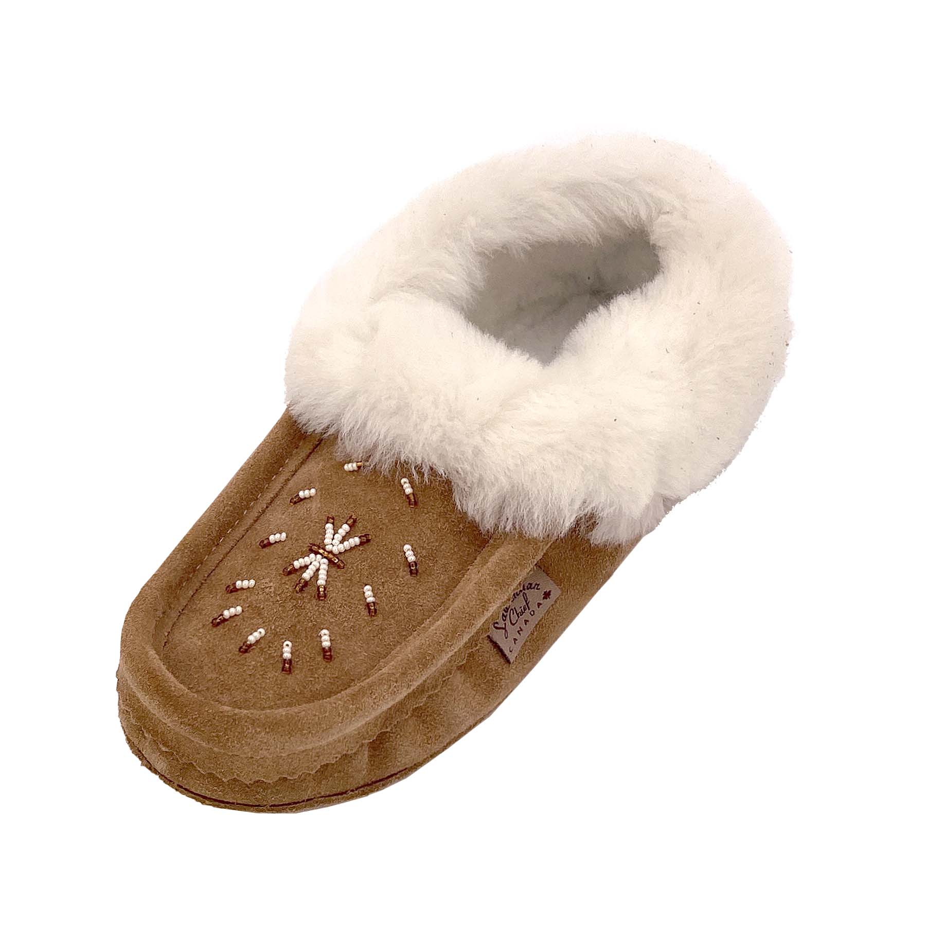 Women's Beaded Fleece Lined Moccasins