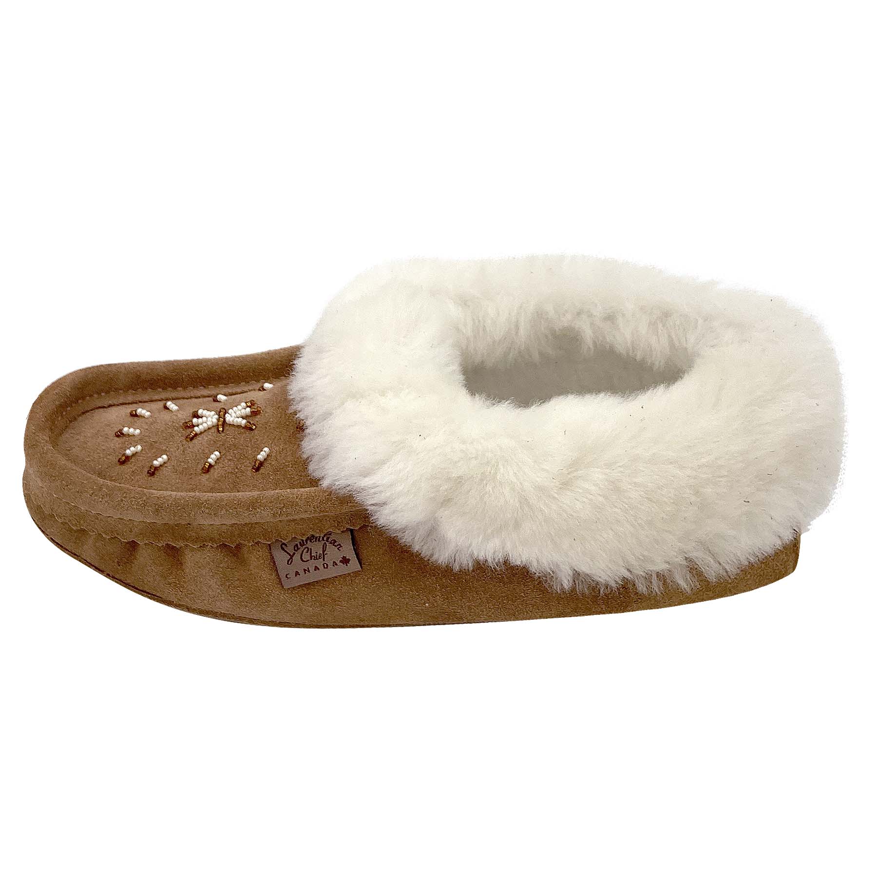 Women's Beaded Fleece Lined Moccasins