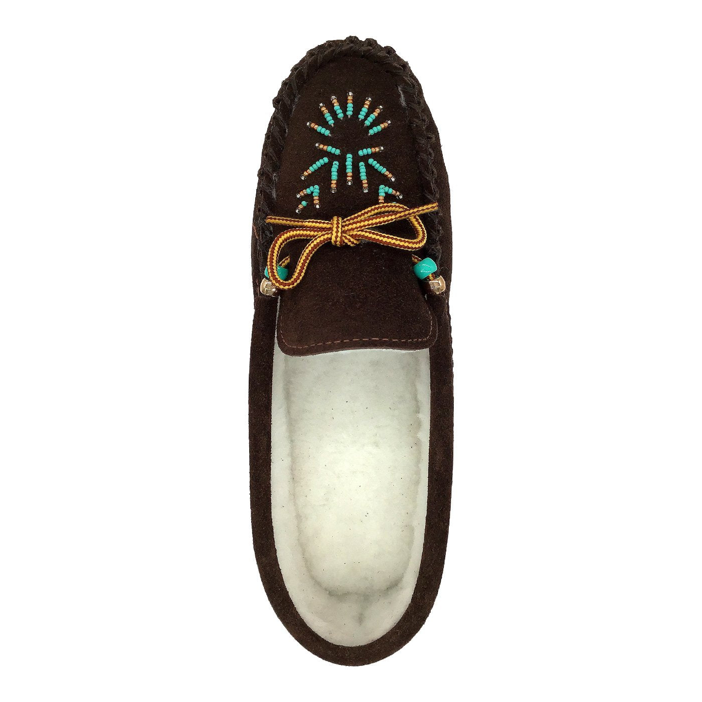 Women's Lined Beaded Suede Moccasins