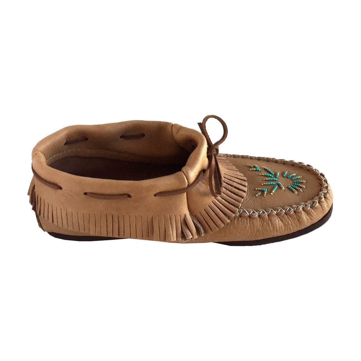 Women's Beaded Moose Hide Leather Moccasin Shoes