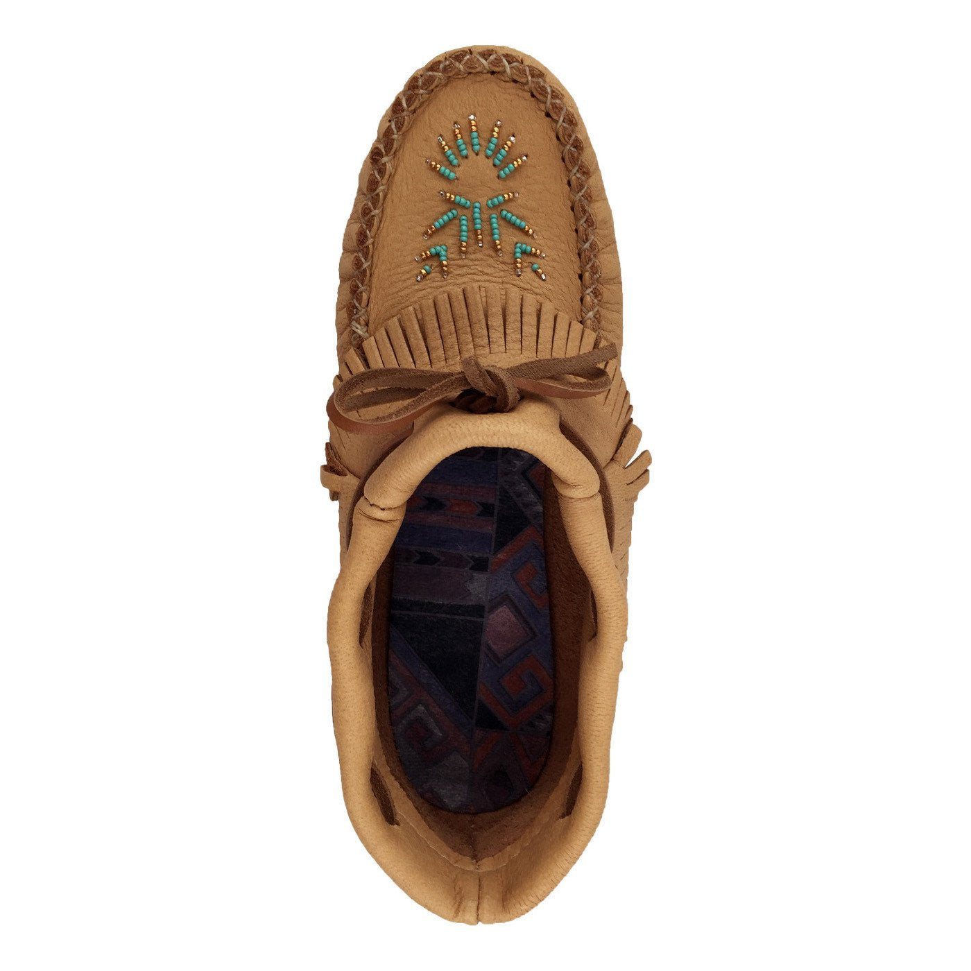 Women's Beaded Moose Hide Leather Moccasin Shoes