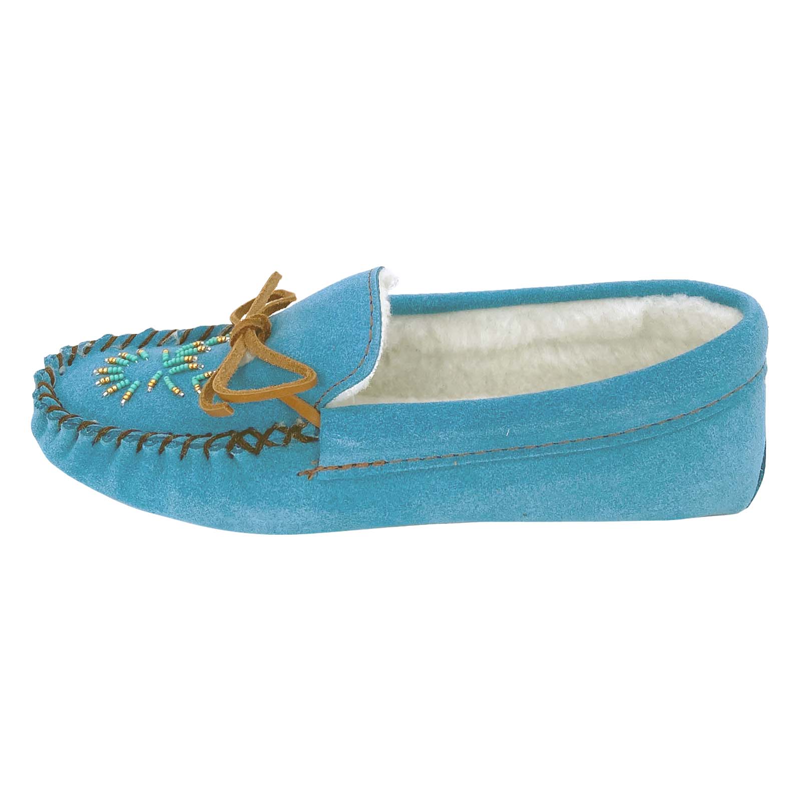 Women's Lined Beaded Suede Moccasins