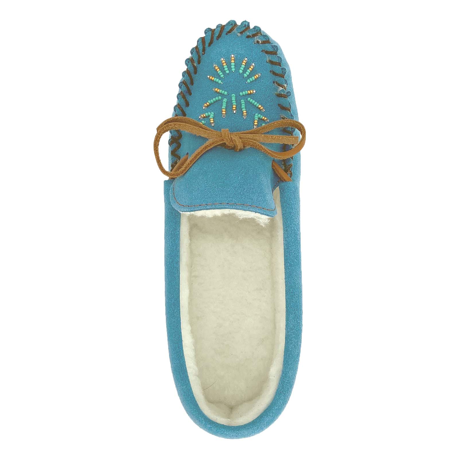 Women's Lined Beaded Suede Moccasins